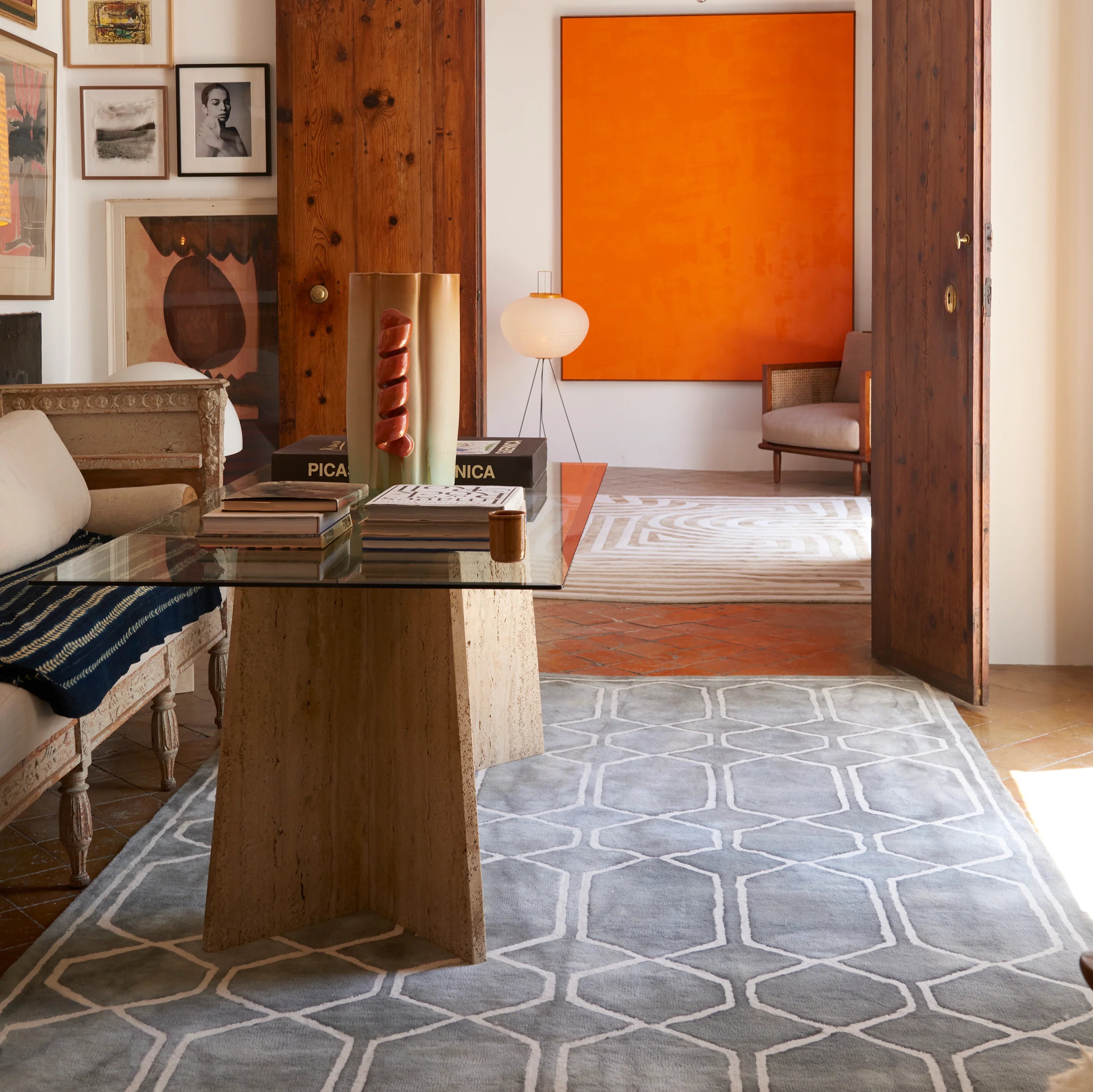 Vloerkleed TIE DYE zeeblauw