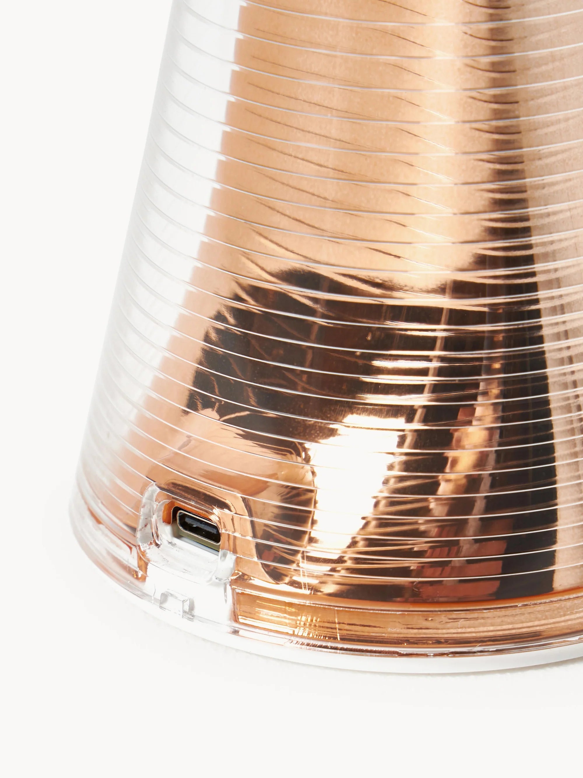 Portable lamp COME TOGETHER transparent with copper