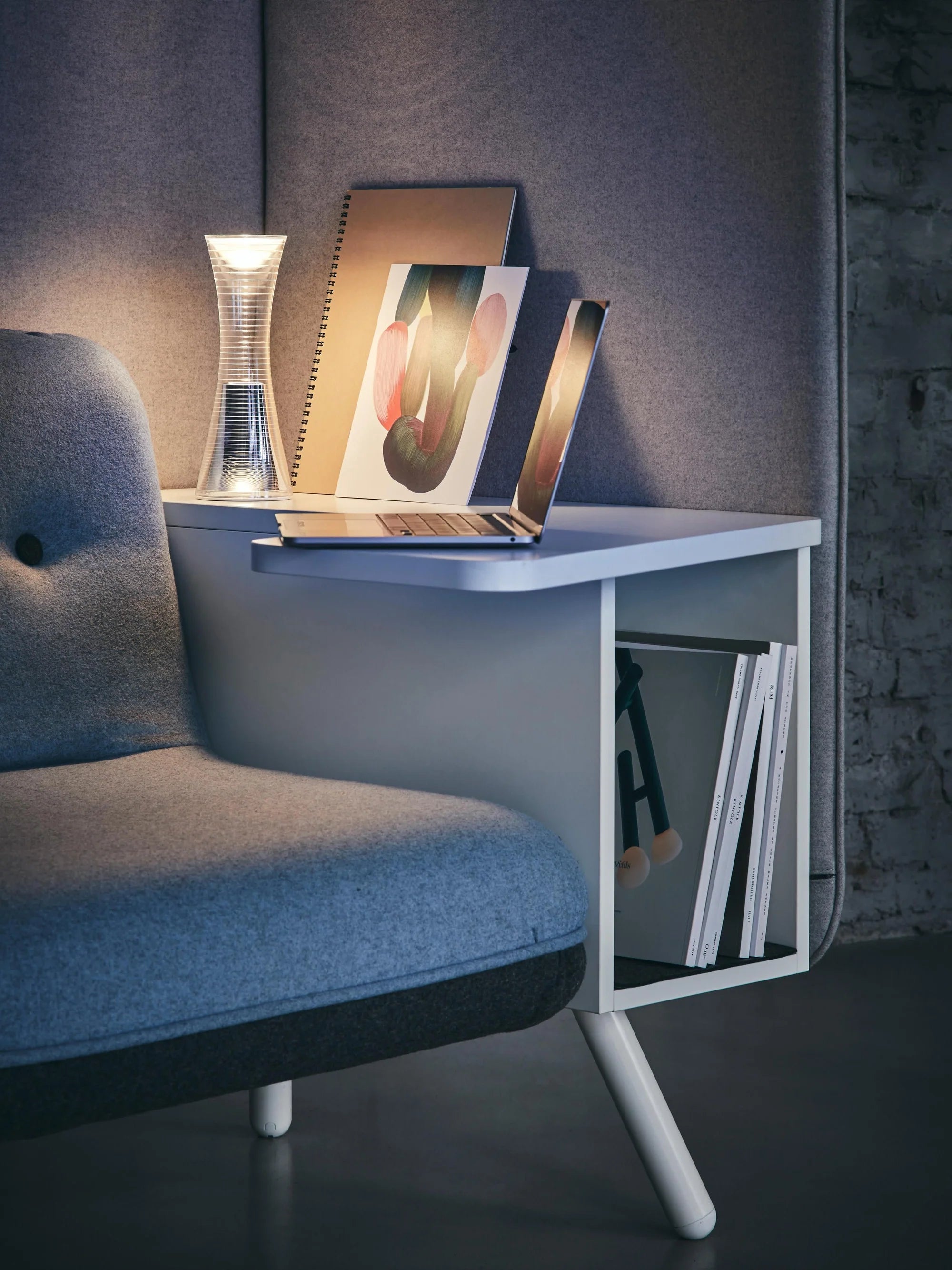 Tragbare Lampe COMR TOGETHER transparent mit Silber