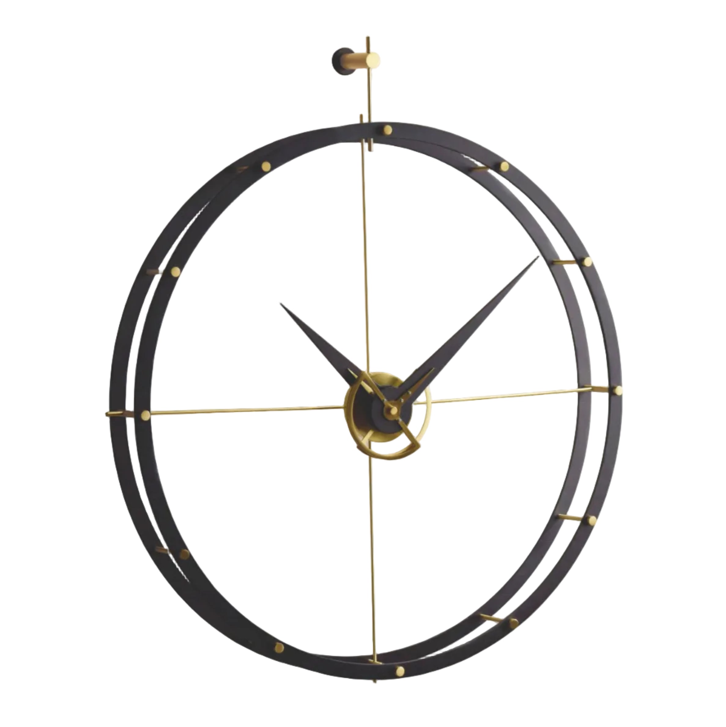 Wanduhr DOUBLE O schwarz mit Messing