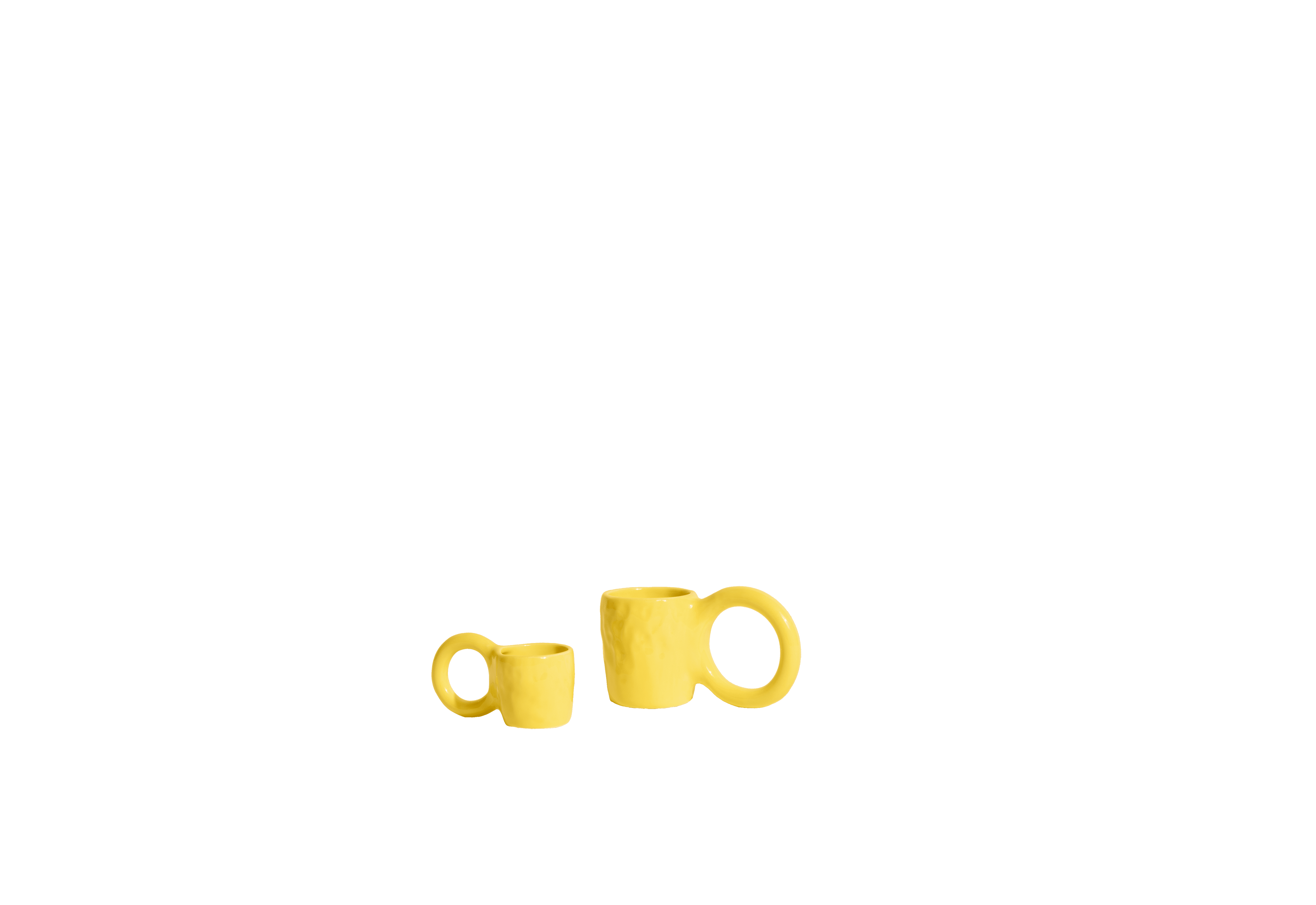 Set van gele espresso kopjes DONUT