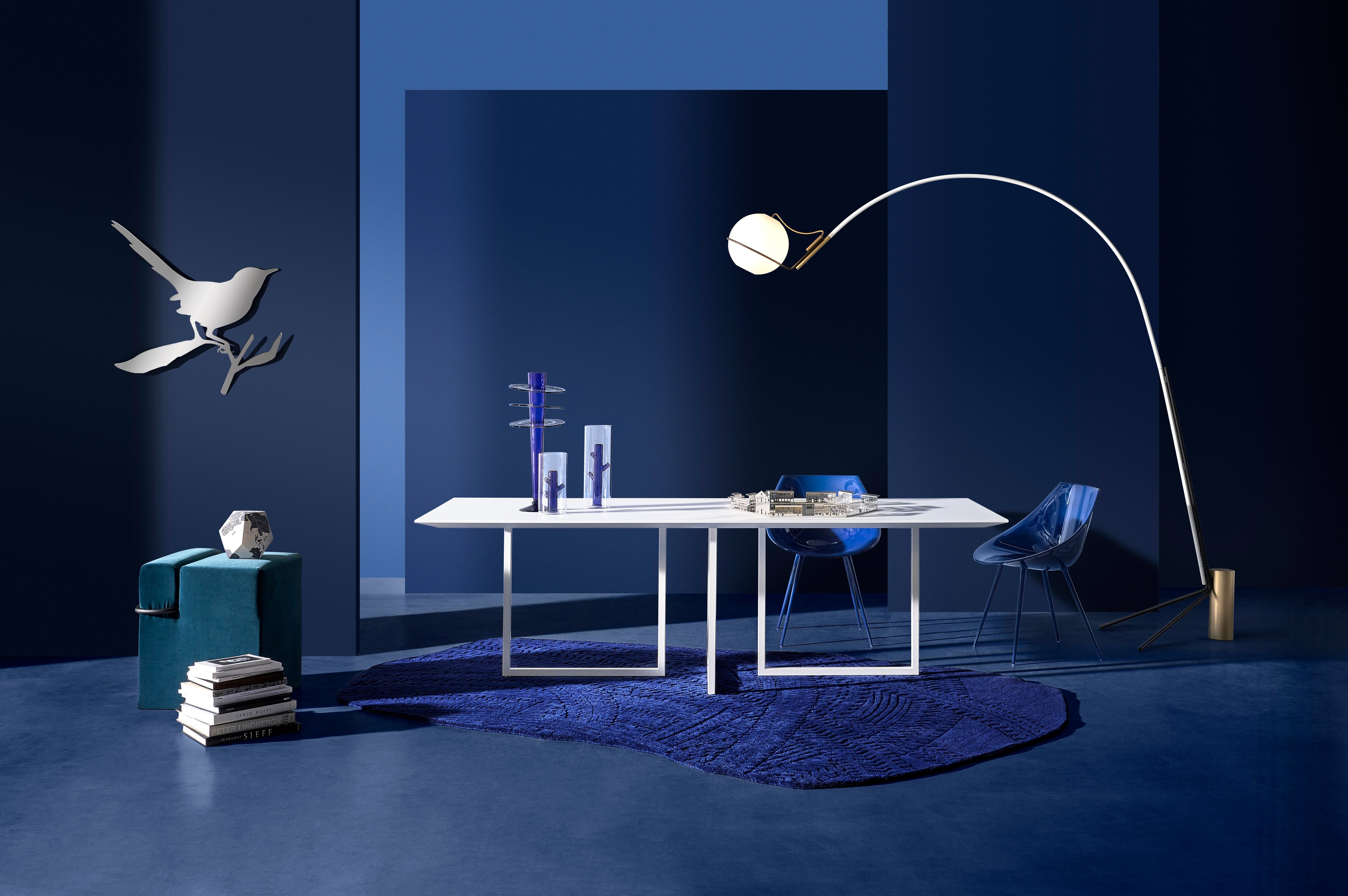 Gazelle Table white top with a red base