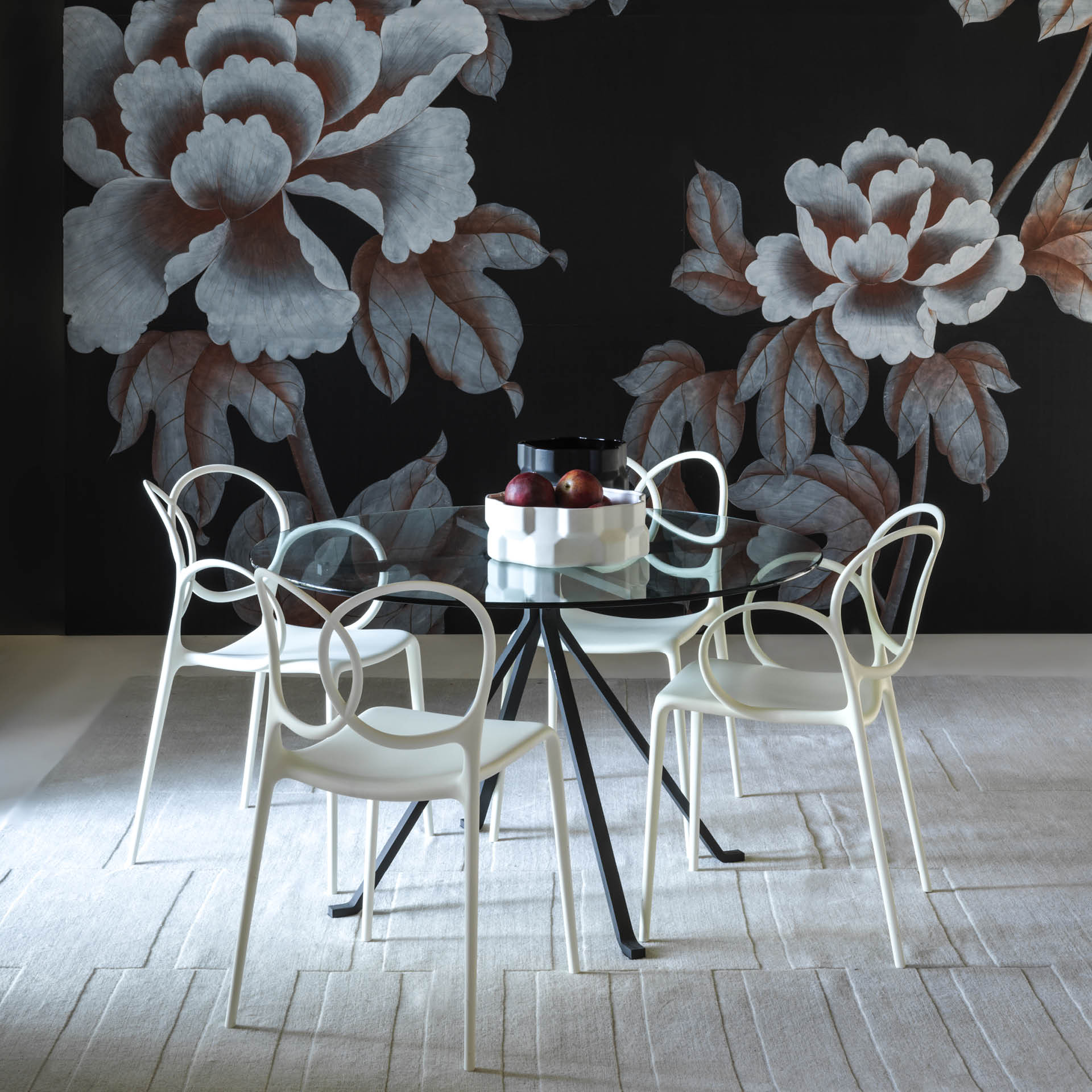 Stoel met armleuningen SISSI wit