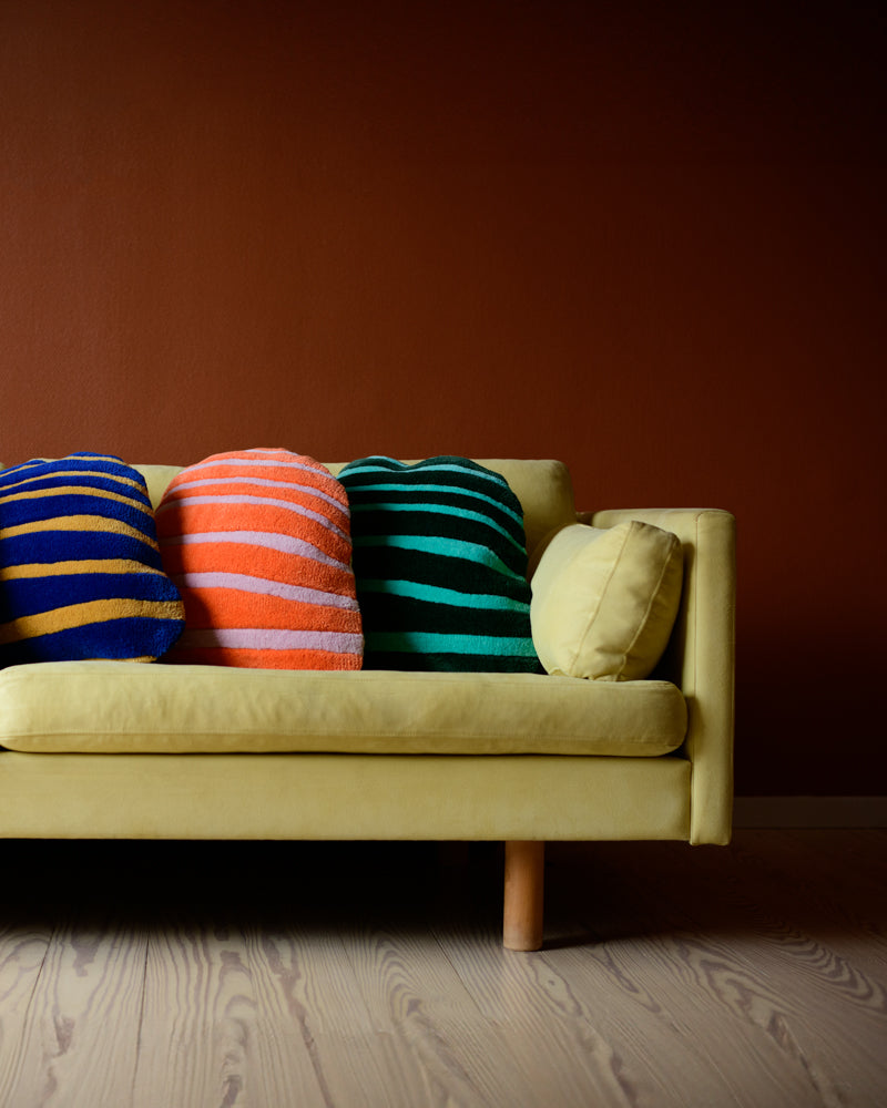 Decoratieve kussen BONBON marineblauw met oranje