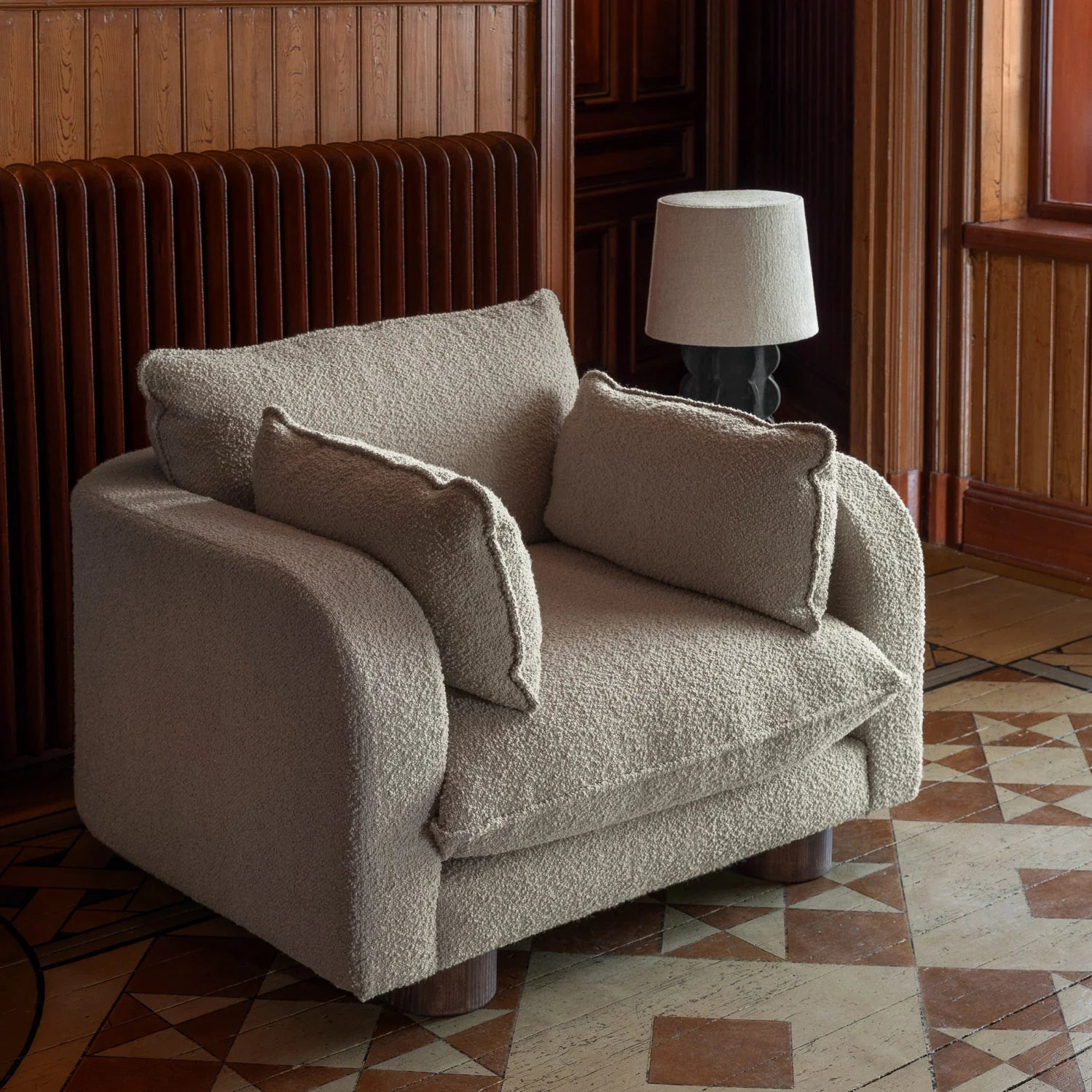 Fauteuil MILES beige boucle