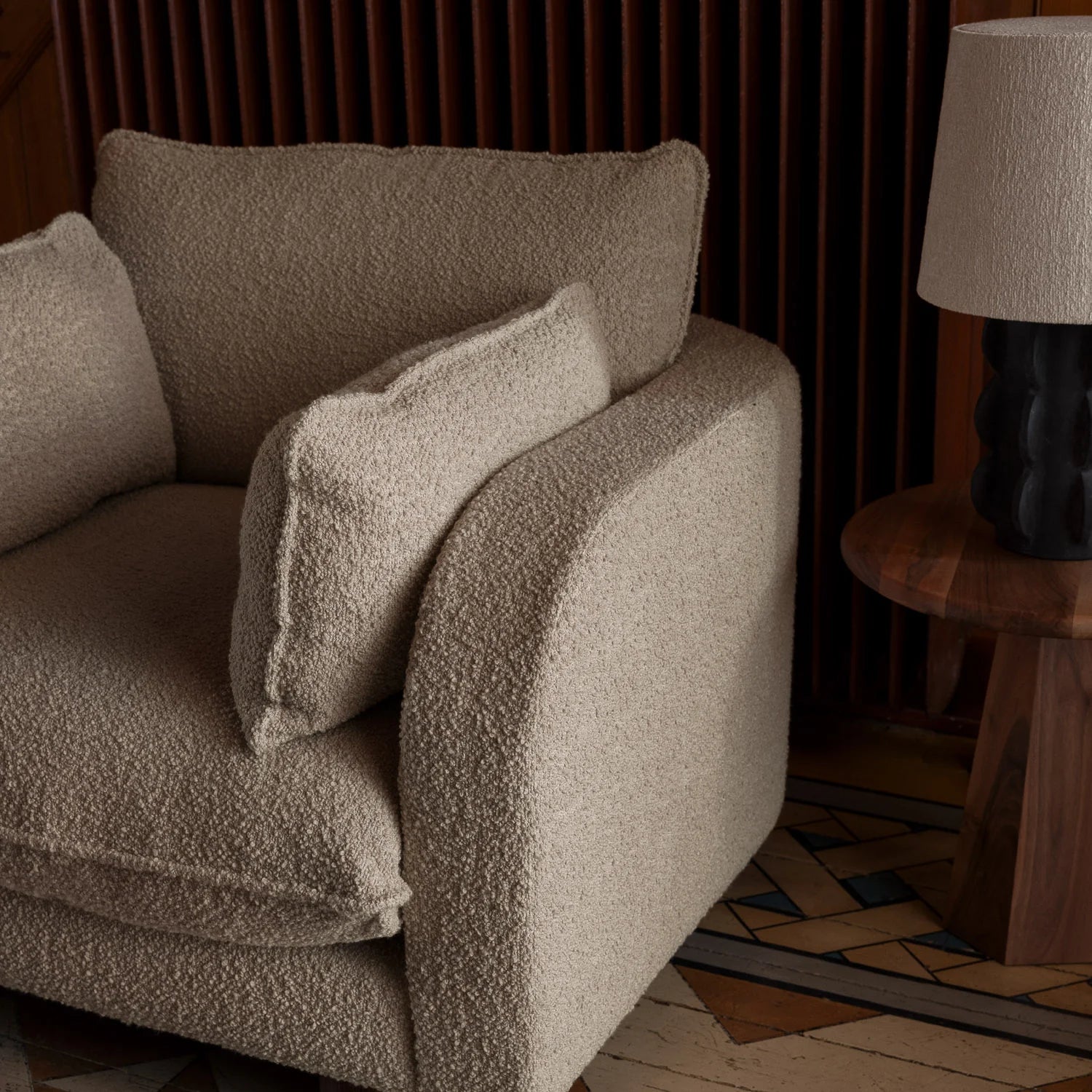 Fauteuil MILES beige boucle
