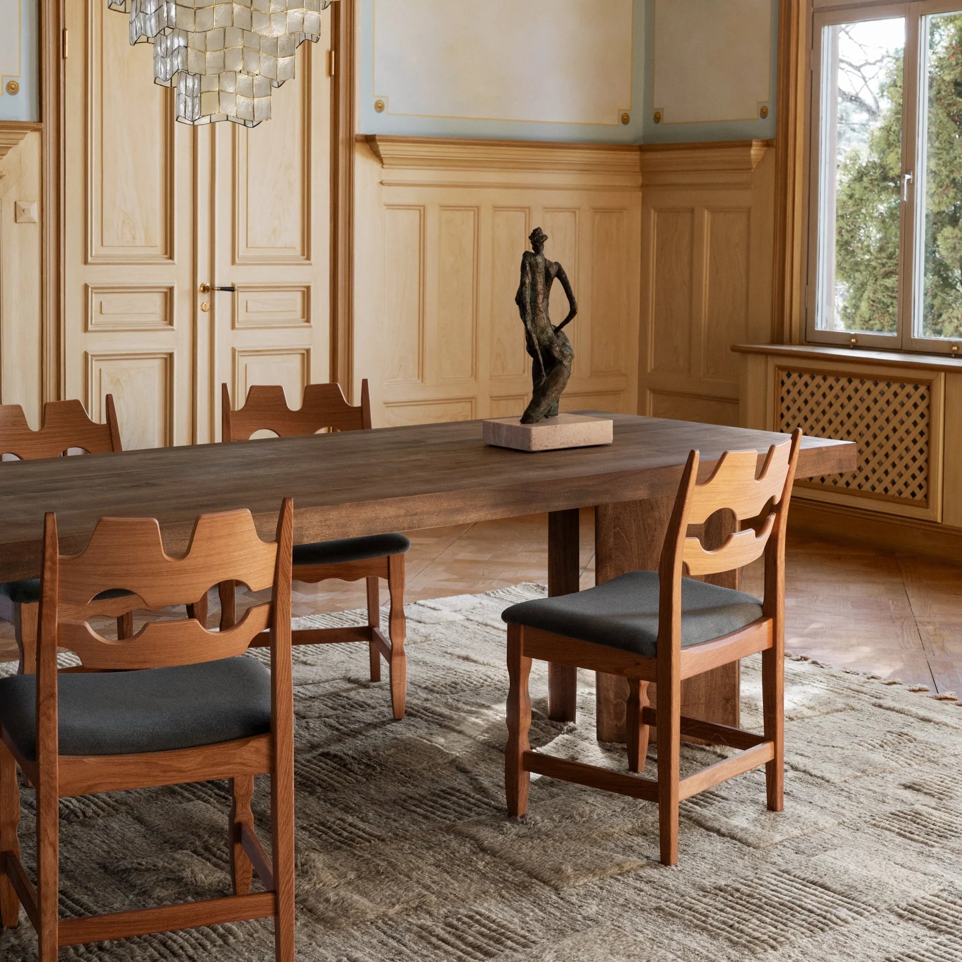 Vloerkleed BELLVER bruin met lange haren