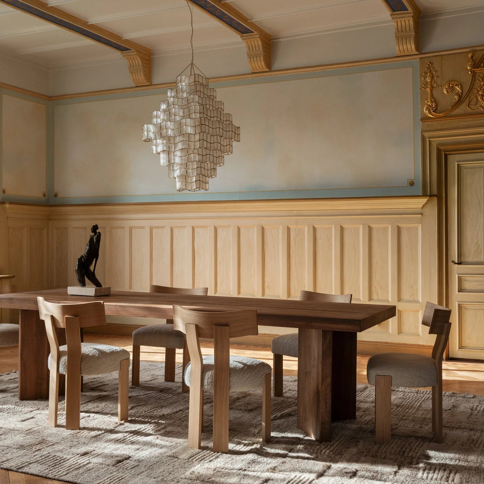Vloerkleed BELLVER bruin met lange haren