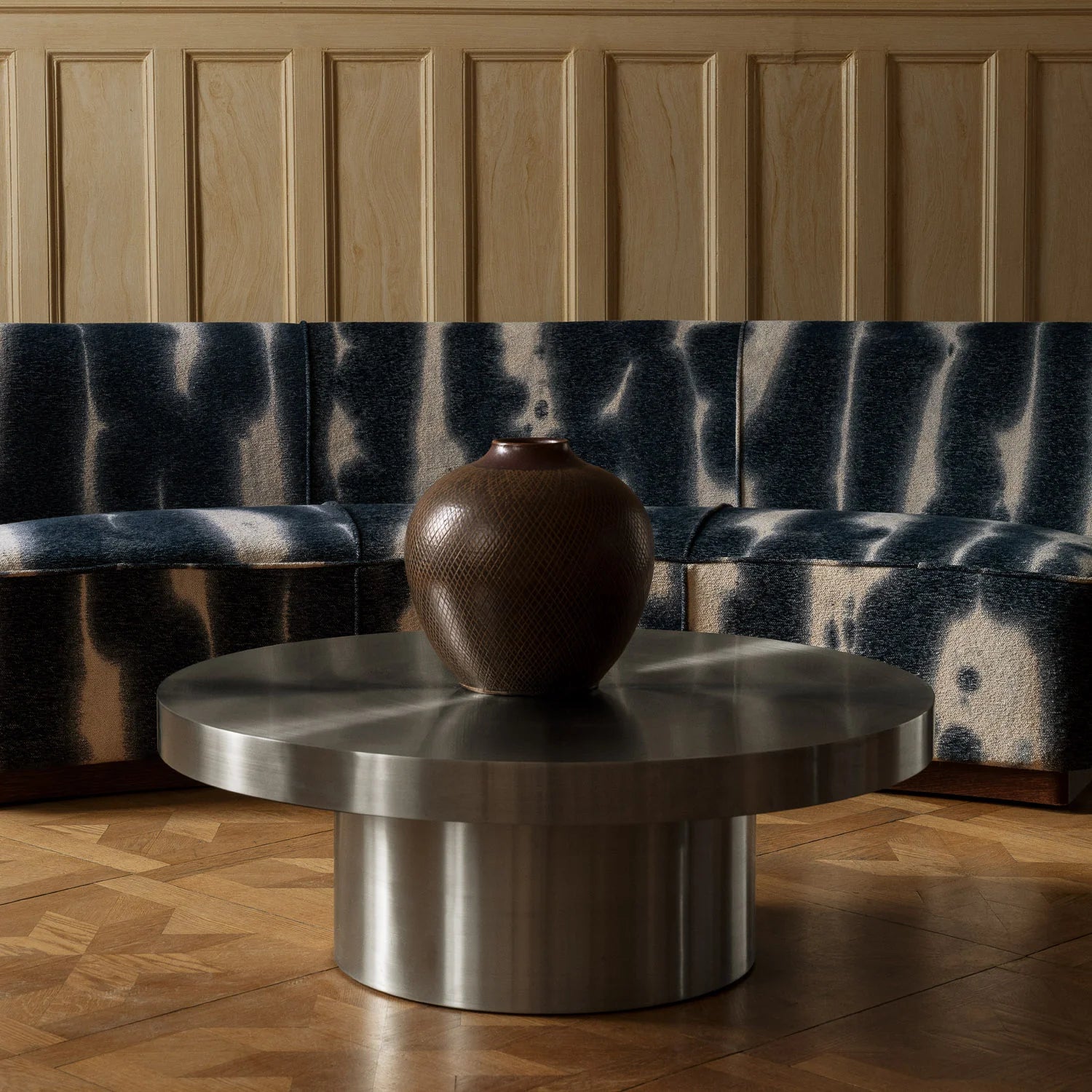 Sofa PARIS blauer Chenille