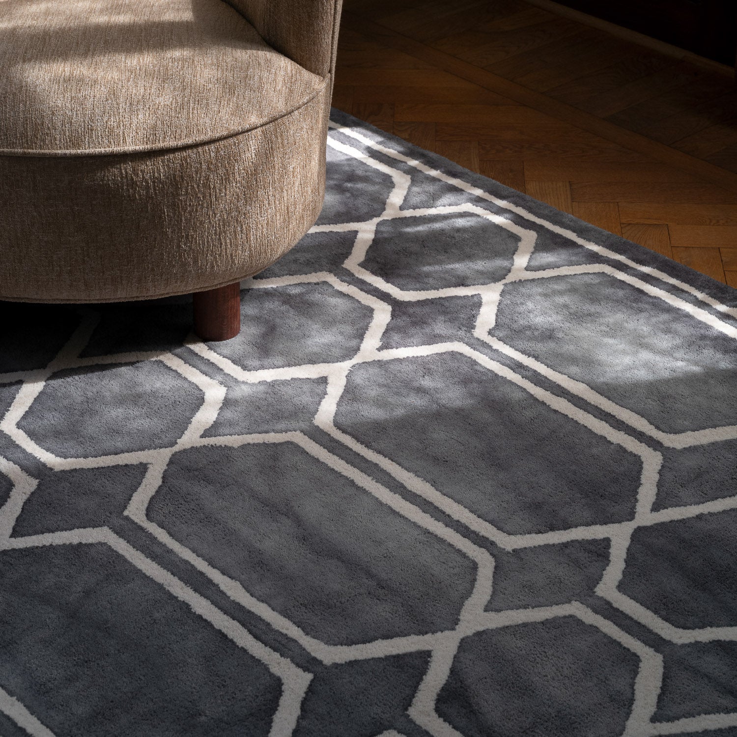 Vloerkleed TIE DYE zeeblauw