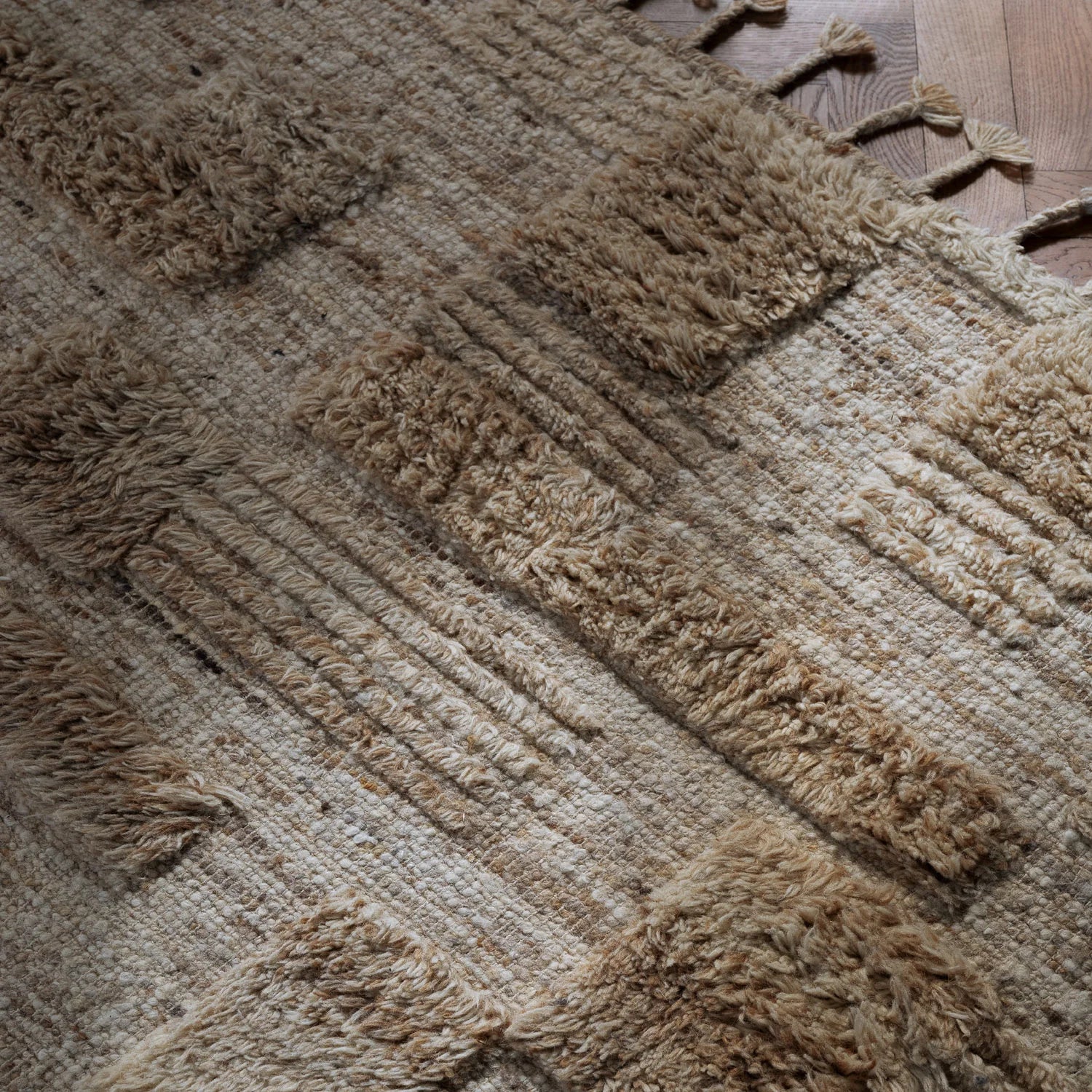 Vloerkleed BELLVER bruin met lange haren