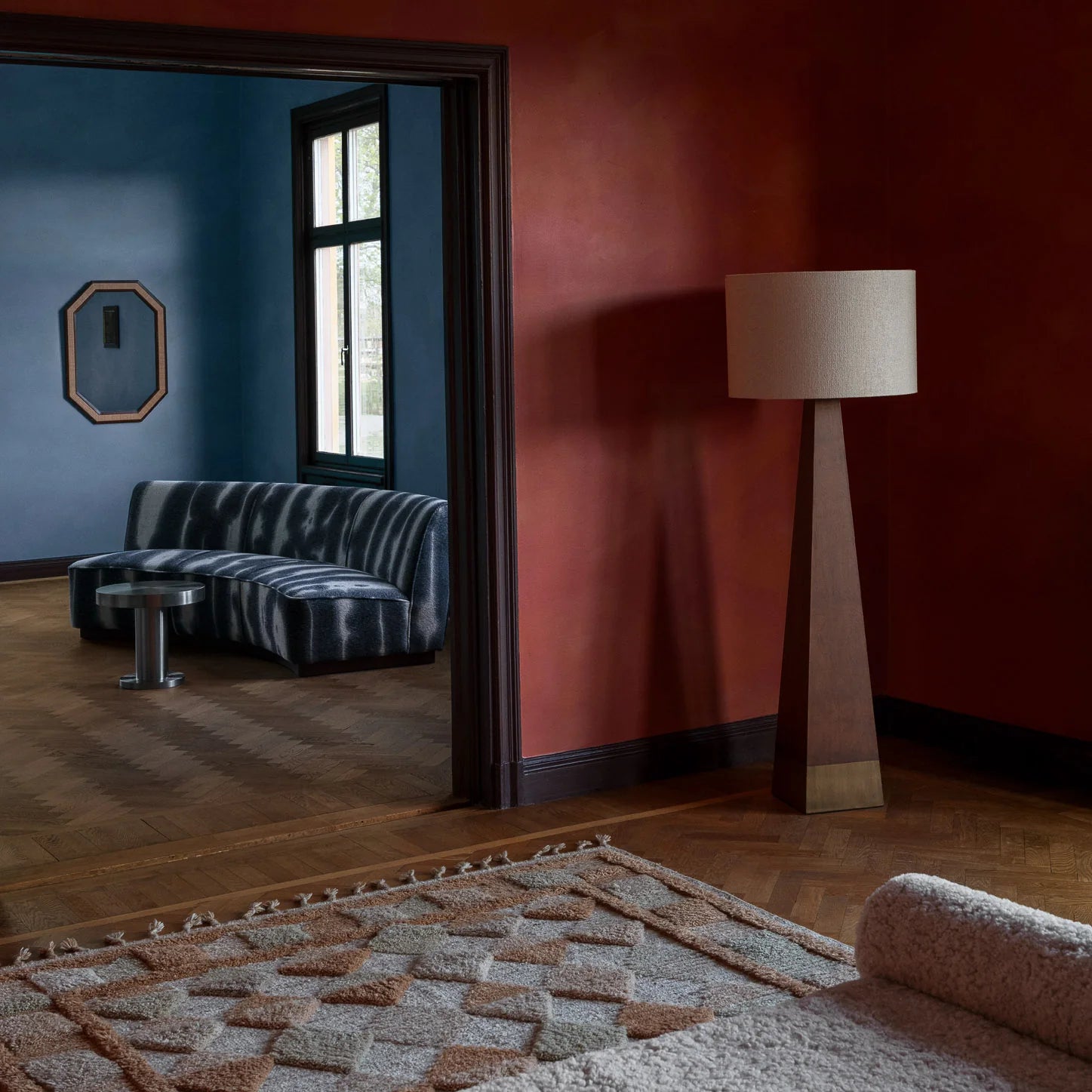 Sofa PARIS blauer Chenille