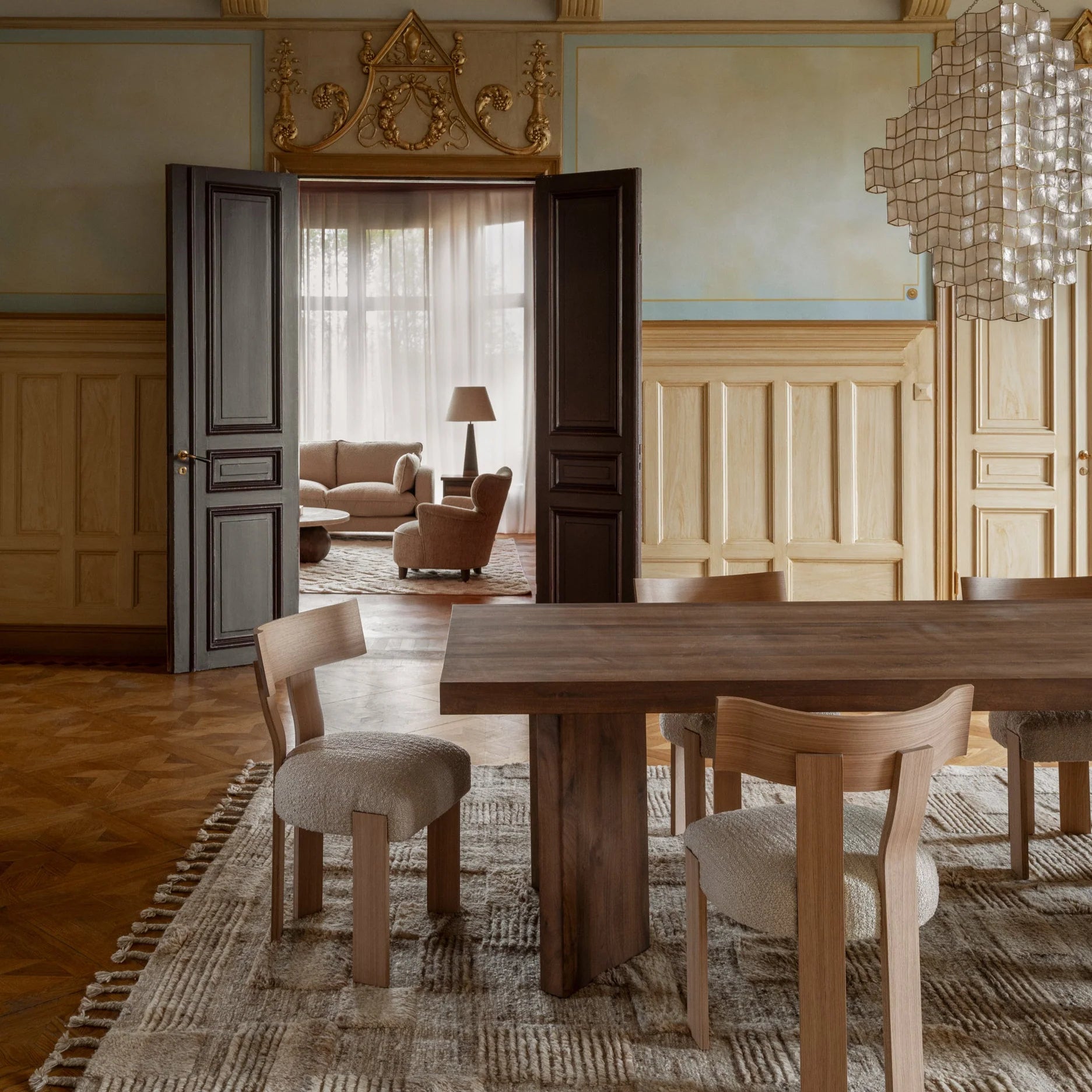 Vloerkleed BELLVER bruin met lange haren
