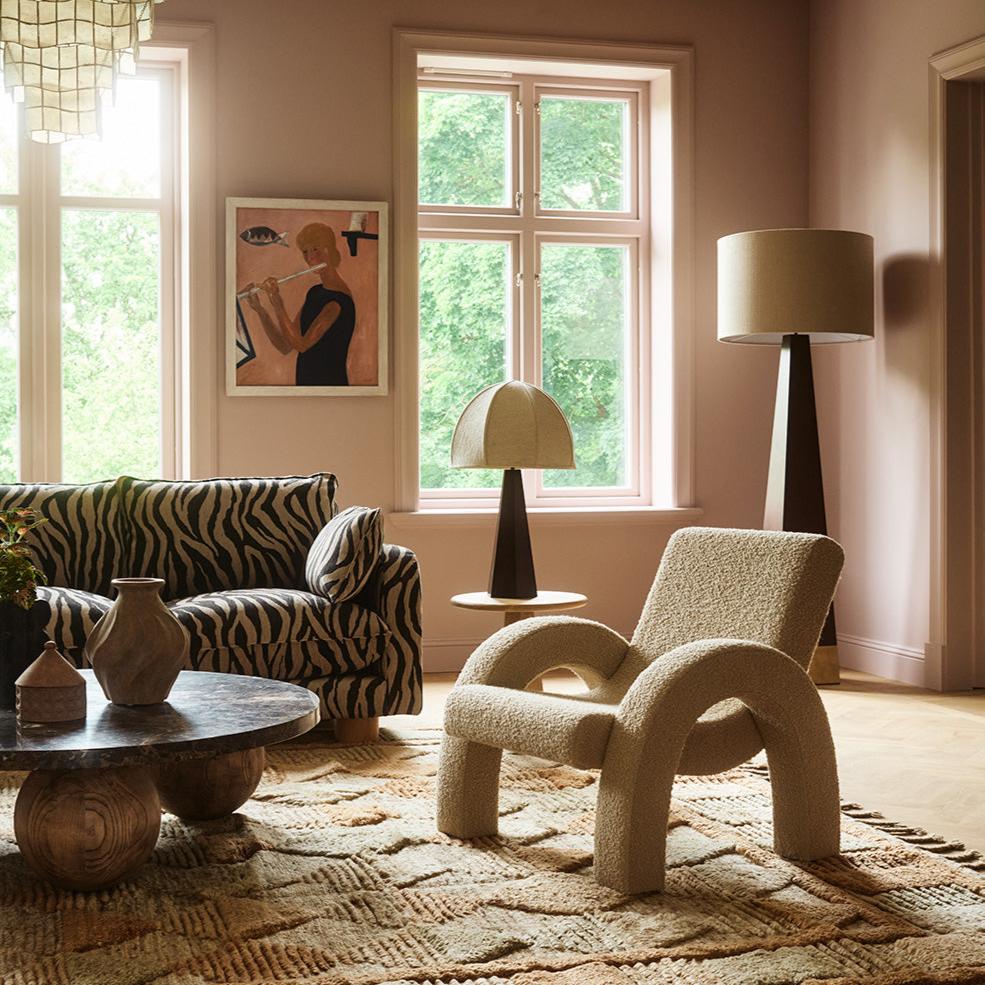 Beige boucle fauteuil ARCO