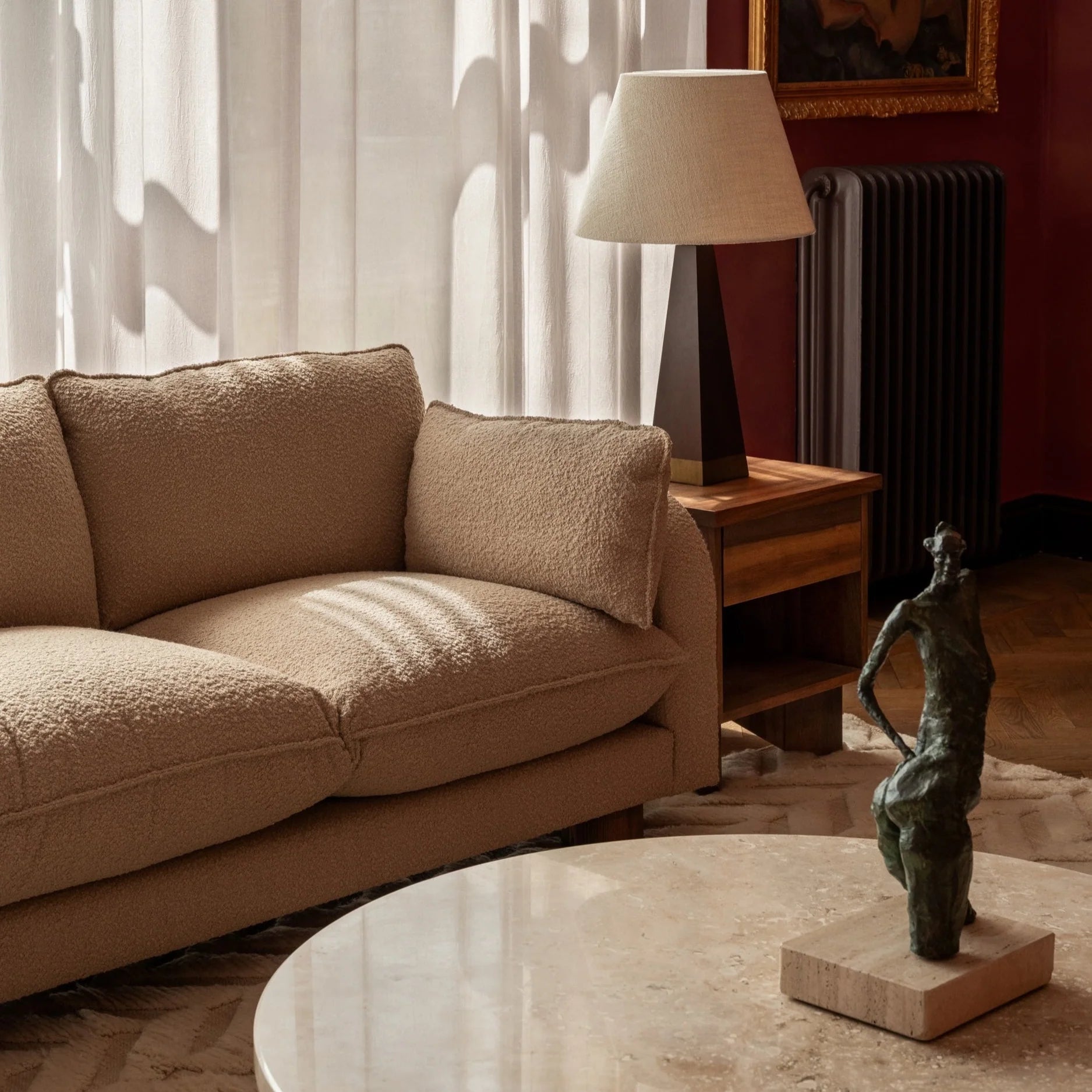 Sofa 3-sitzig MILES beige Boucle