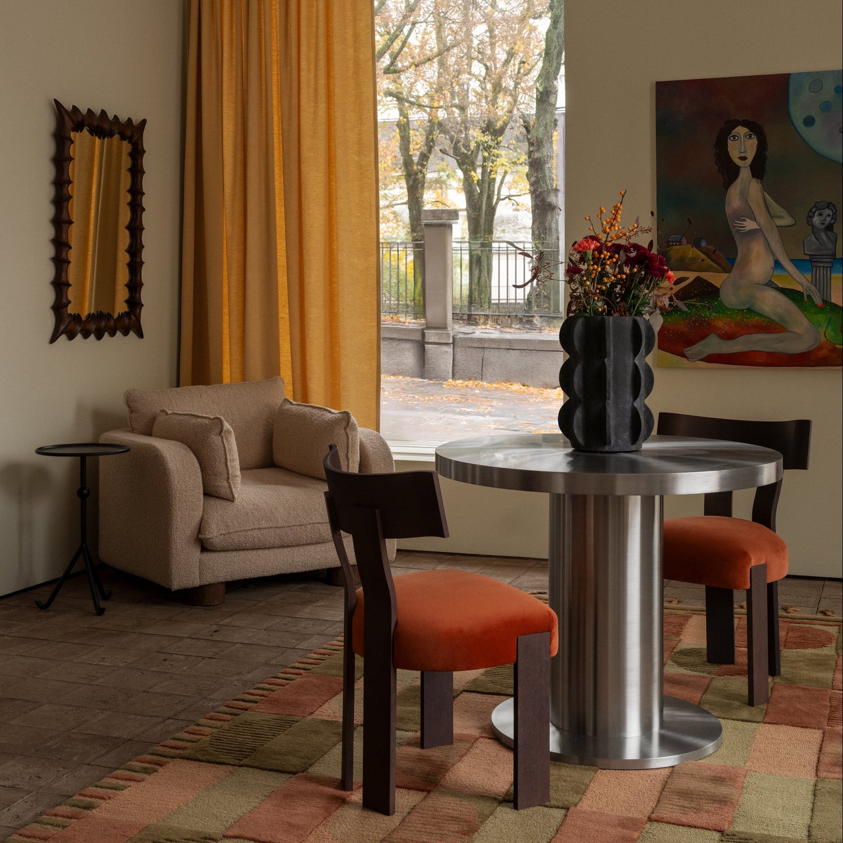 Runder Tisch CUFFLINK poliertes Stahl