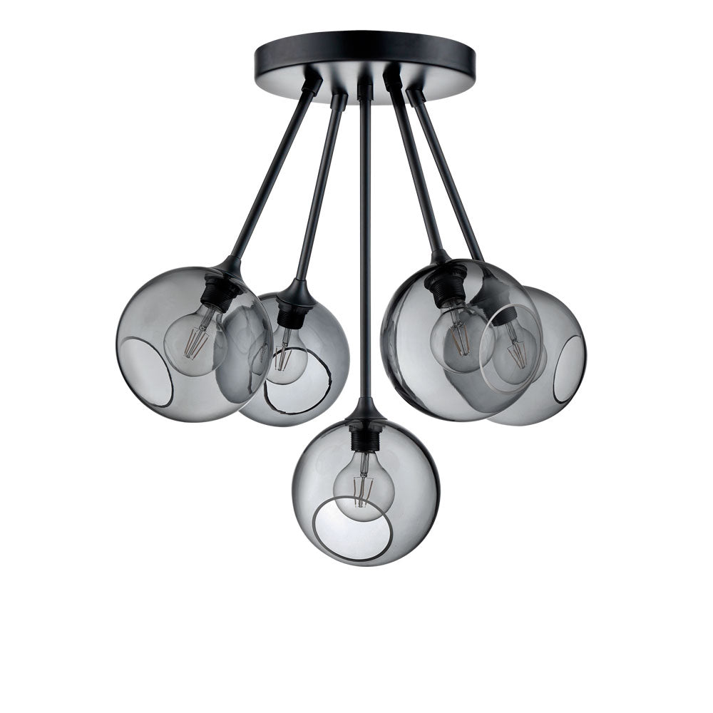 BALLROOM MOLECULE pendant lamp with smoky finish and black detailing