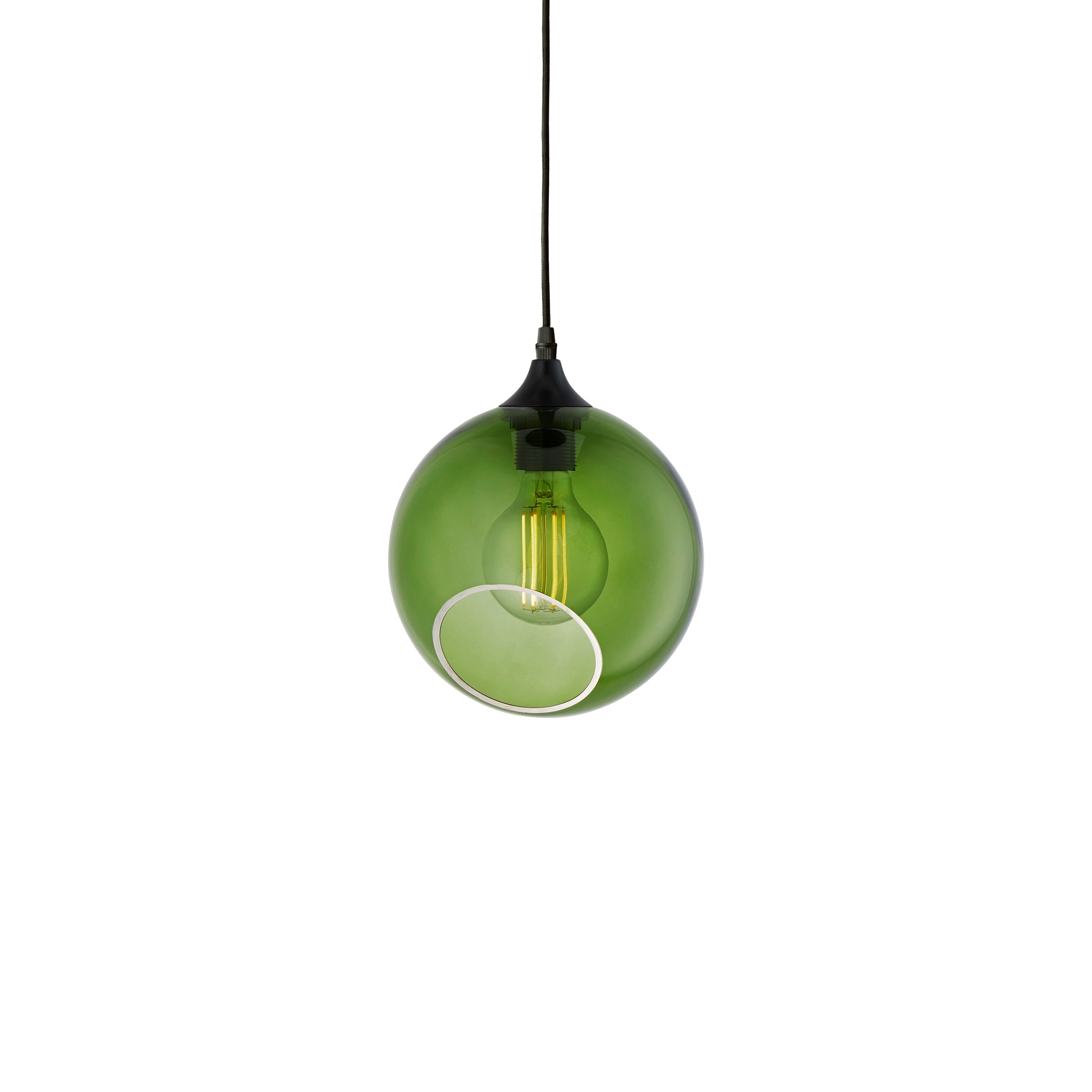 BALLROOM pendant lamp dark green with black finish