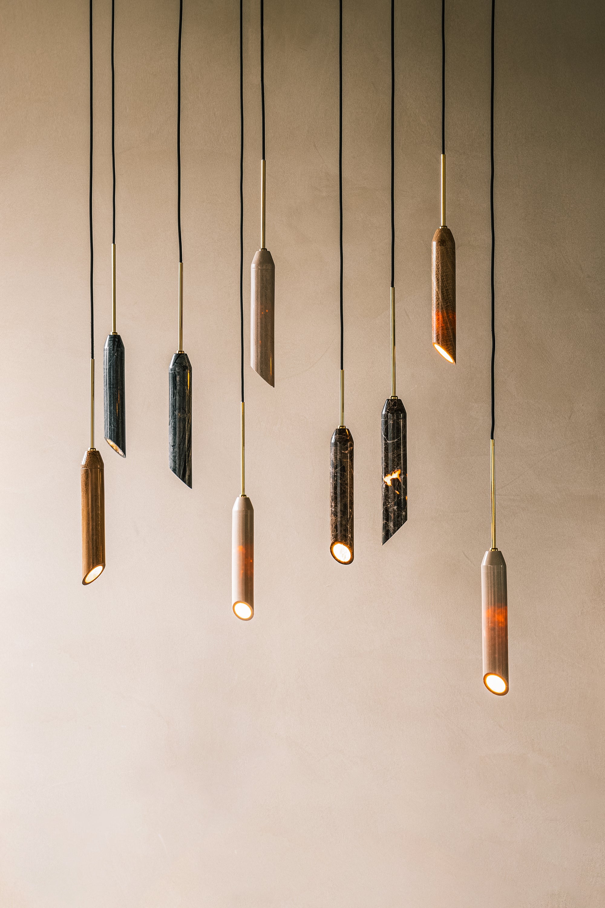 Pendant lamp MARBLE ART light brown marble