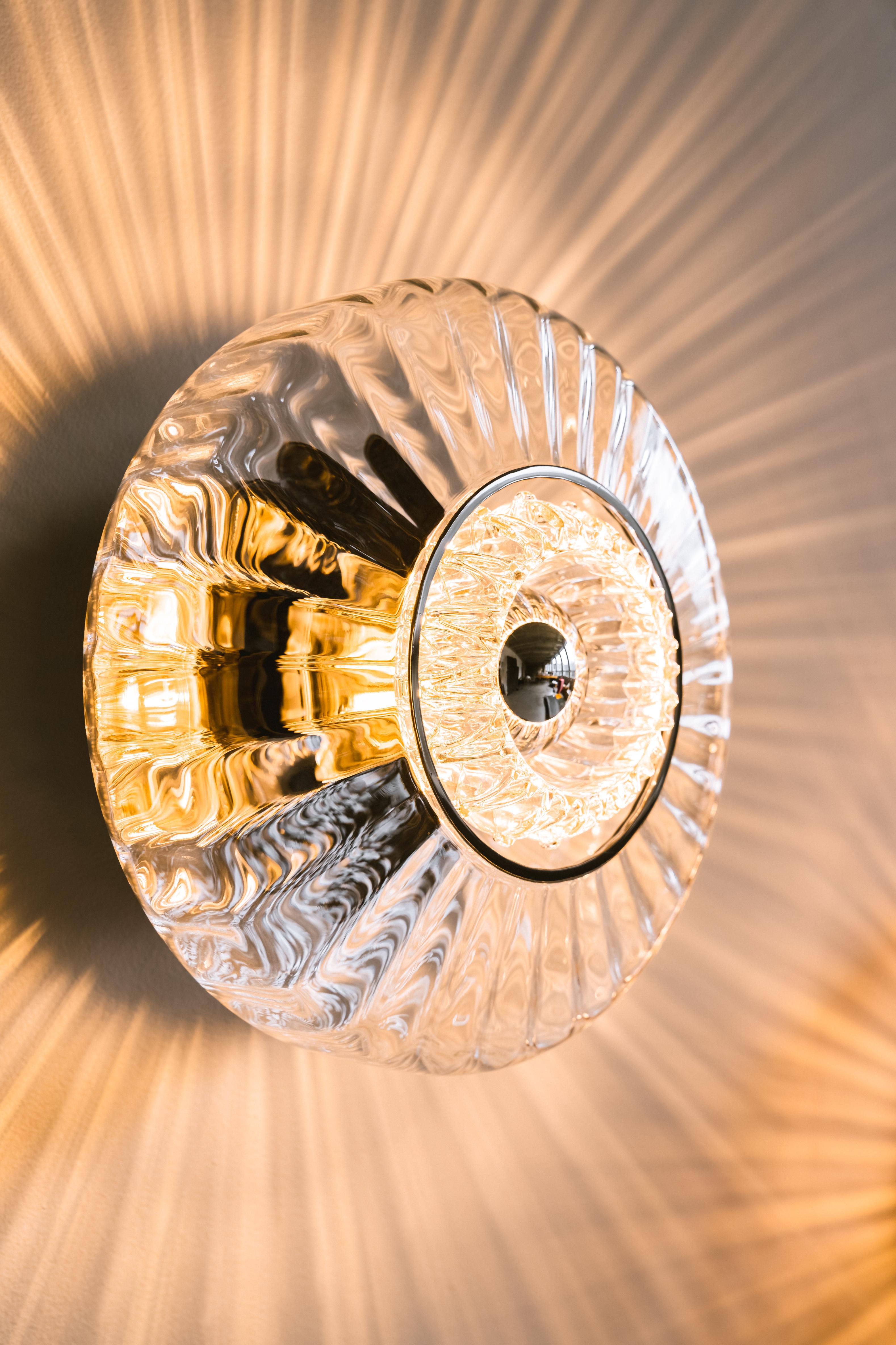 Wandlamp NIEUWE GOLF OPTISCH glazen