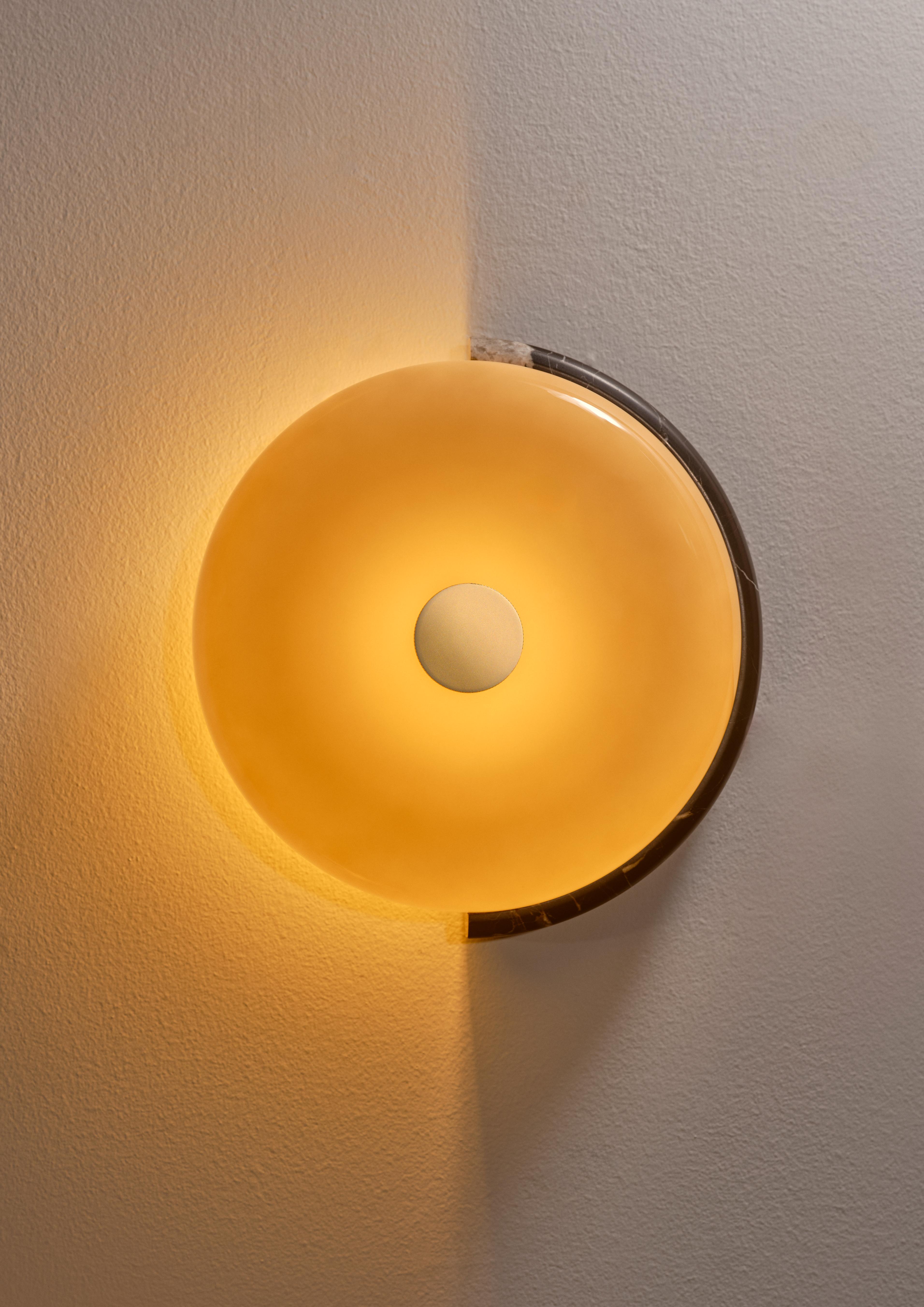 TRIP wall lamp burgundy marble with milky white glass