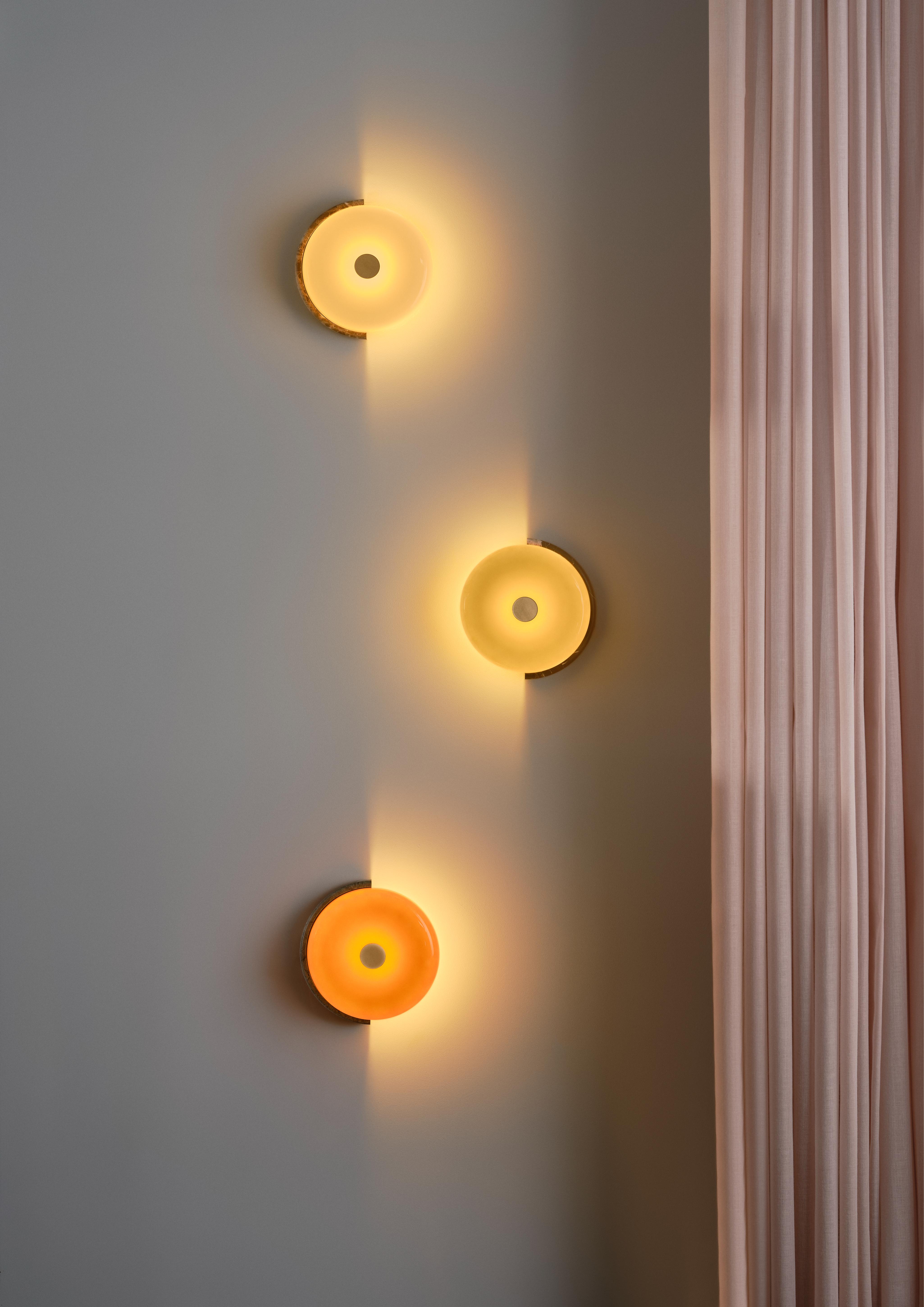 TRIP wall lamp green marble with amber glass