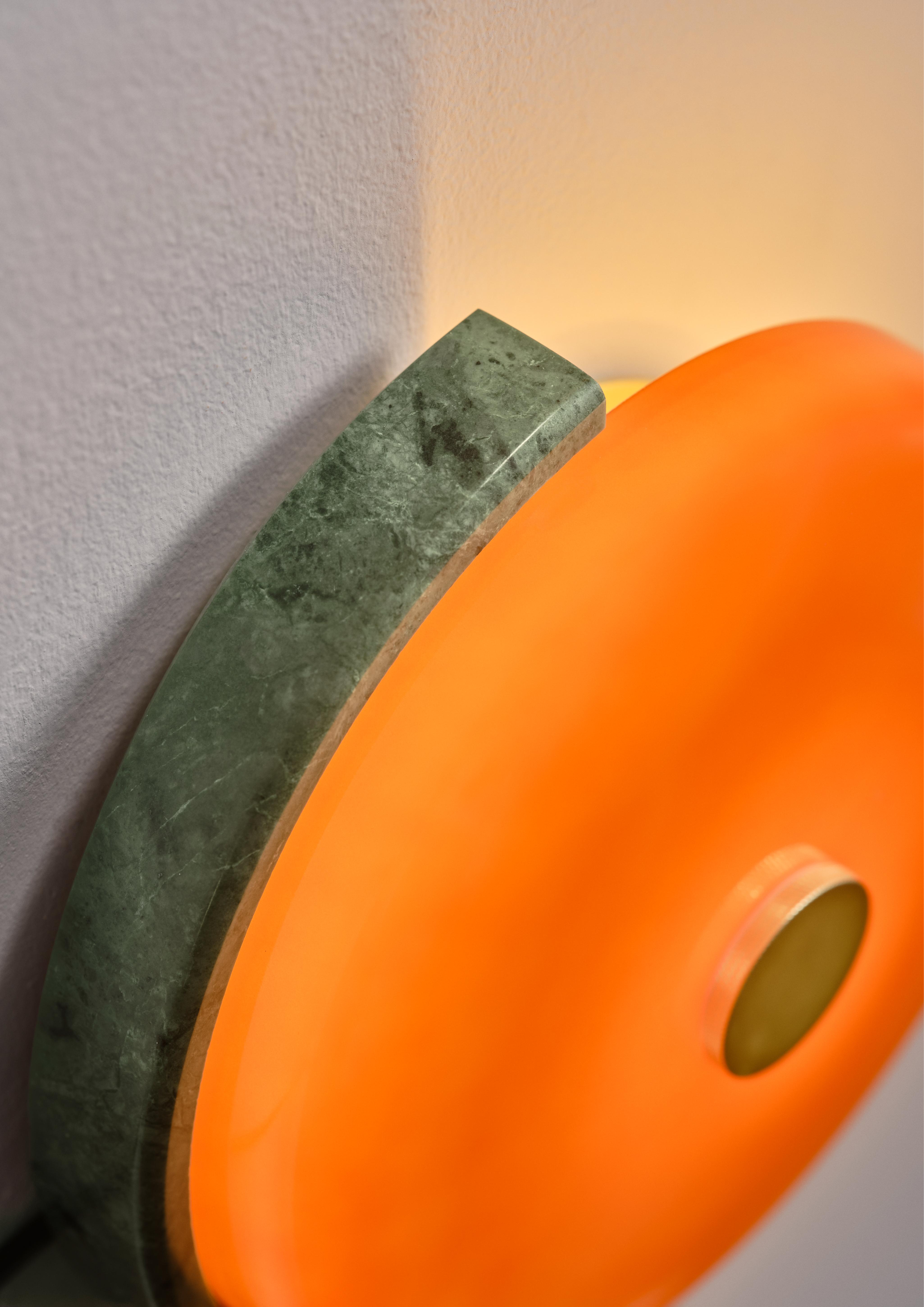 TRIP wall lamp green marble with amber glass