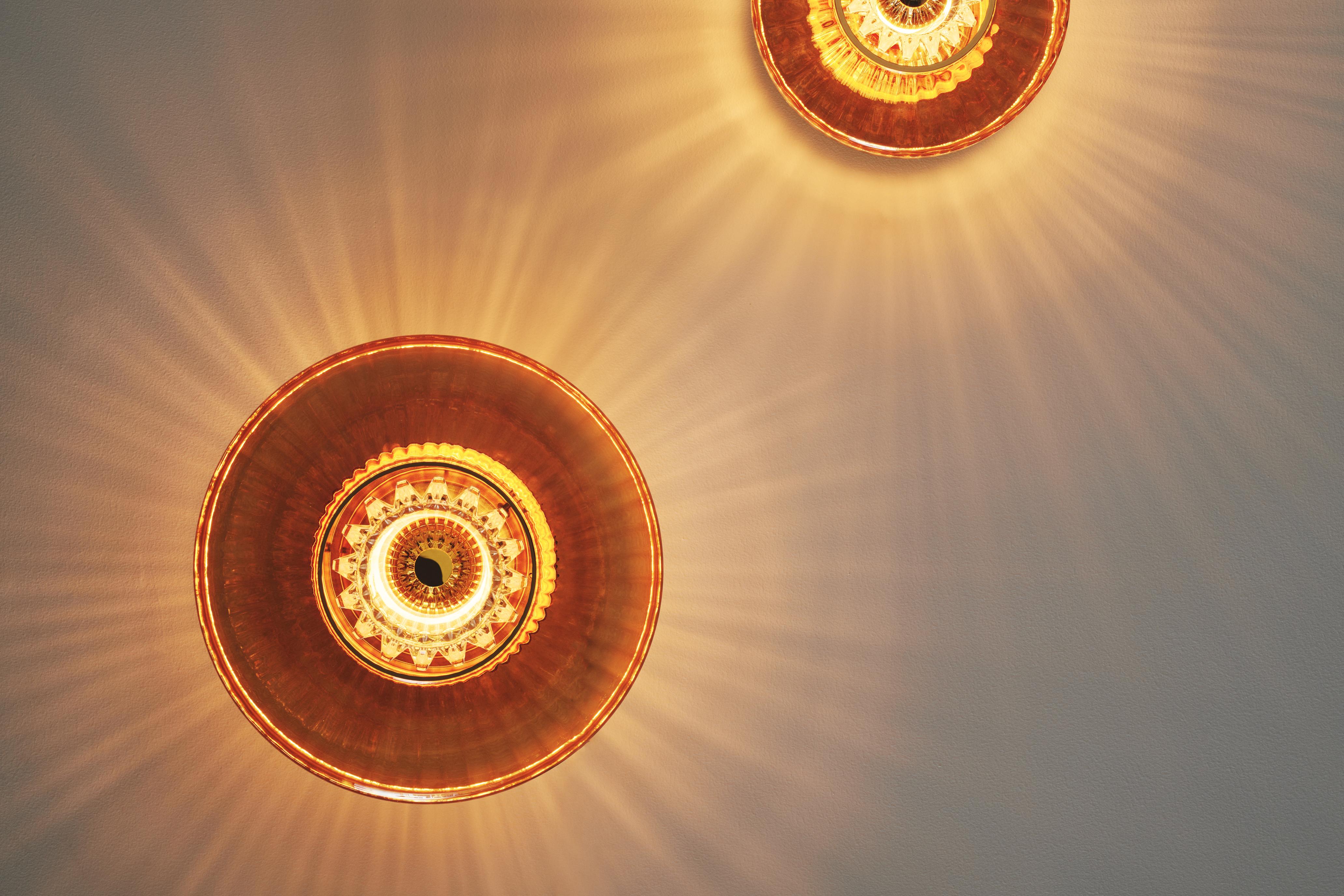 Wandleuchte NEW WAVE OPTIC bernsteinfarben transparent