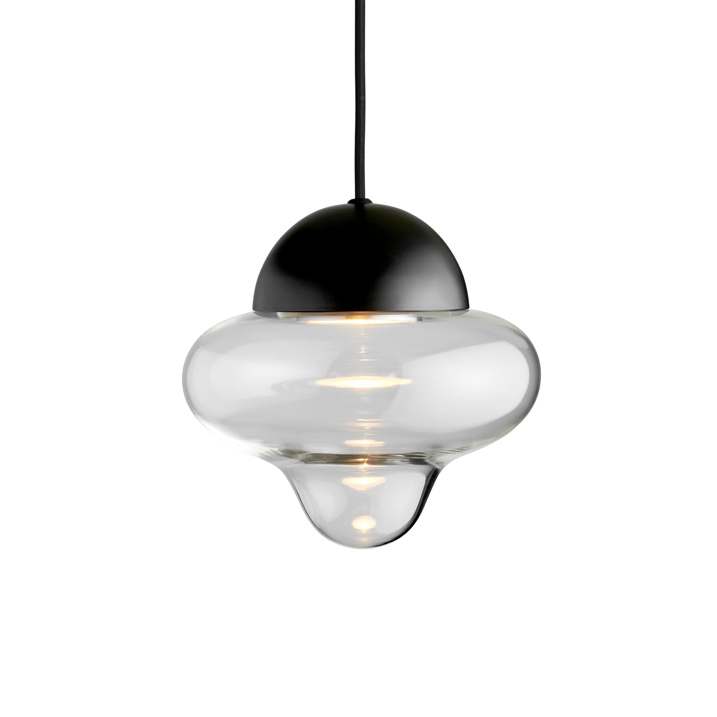 NUTTY pendant lamp transparent glass with black finish