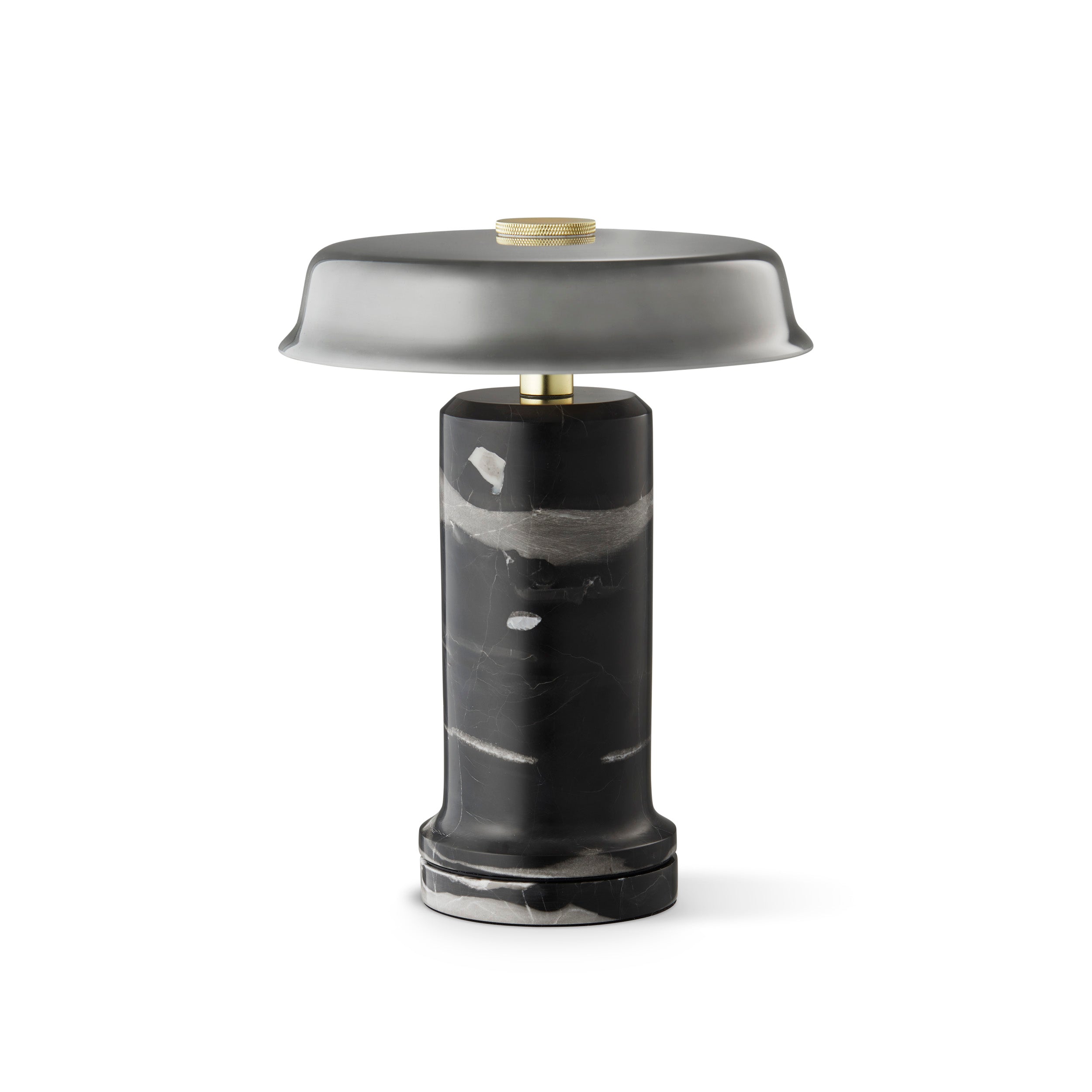 Draagbare lamp TRIP NO. 2 grijs marmer met gerookt glas