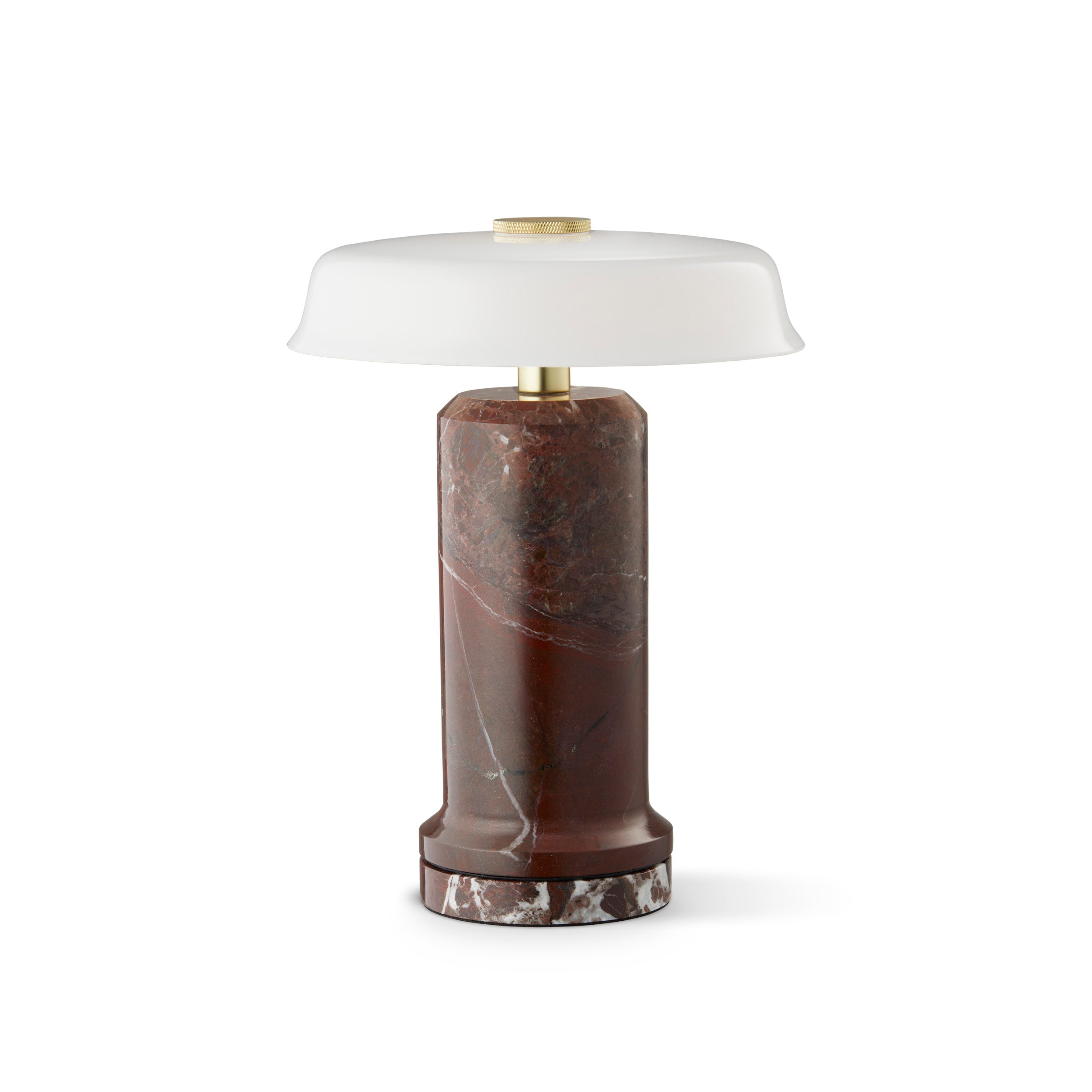 Portable lamp TRIP NO. 2 burgundy marble with milky white glass