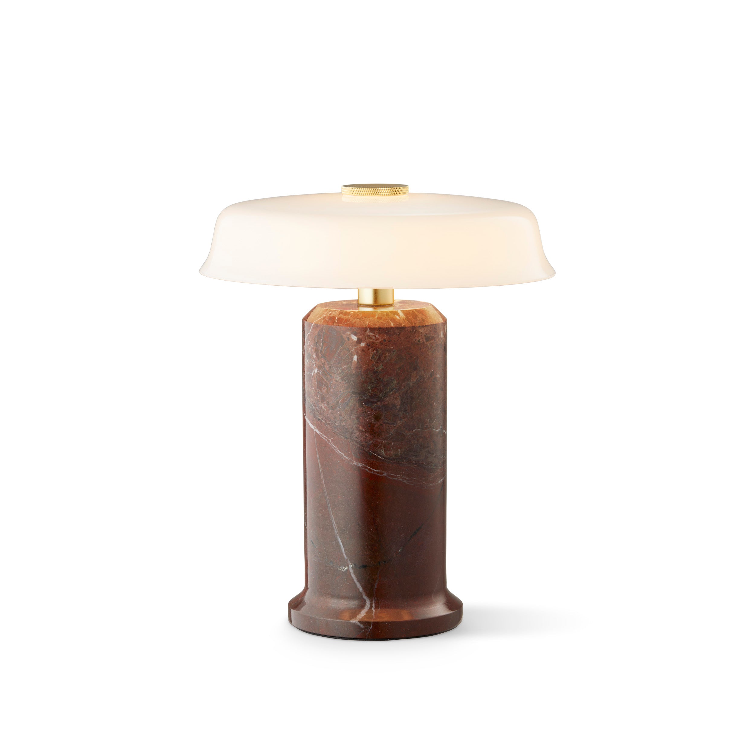 Portable lamp TRIP NO. 2 burgundy marble with milky white glass