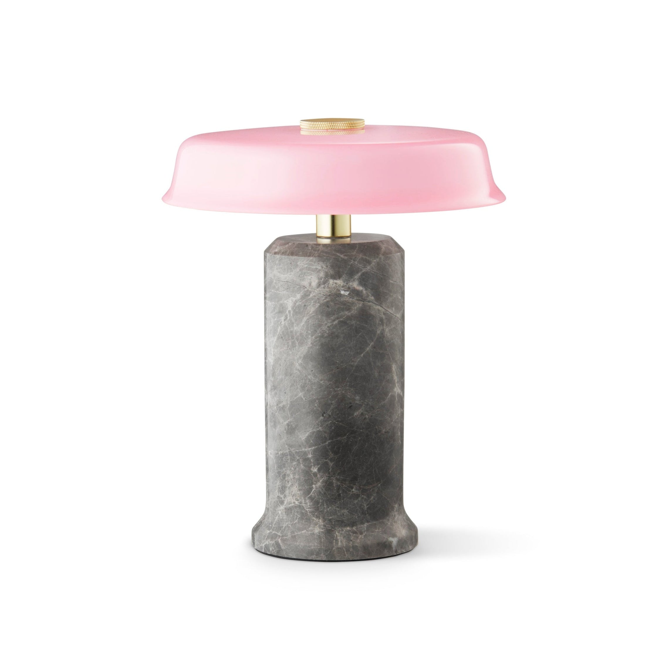 Tragbare Lampe TRIP NO. 2 silberner Marmor mit rosa Glas