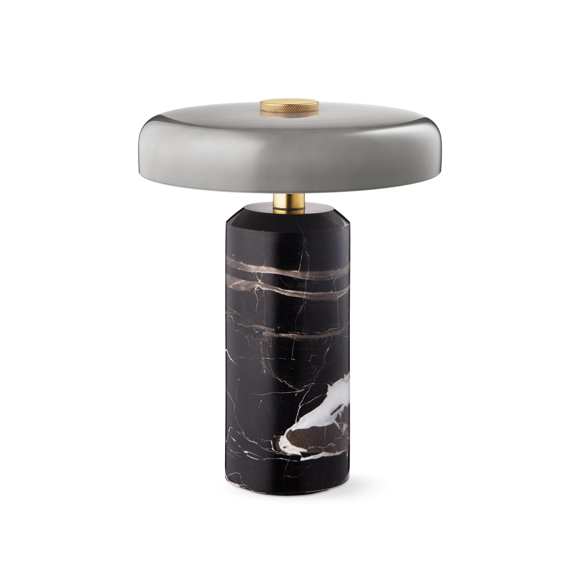 Tragbare Lampe TRIP grauer Marmor mit rauchigem Glas