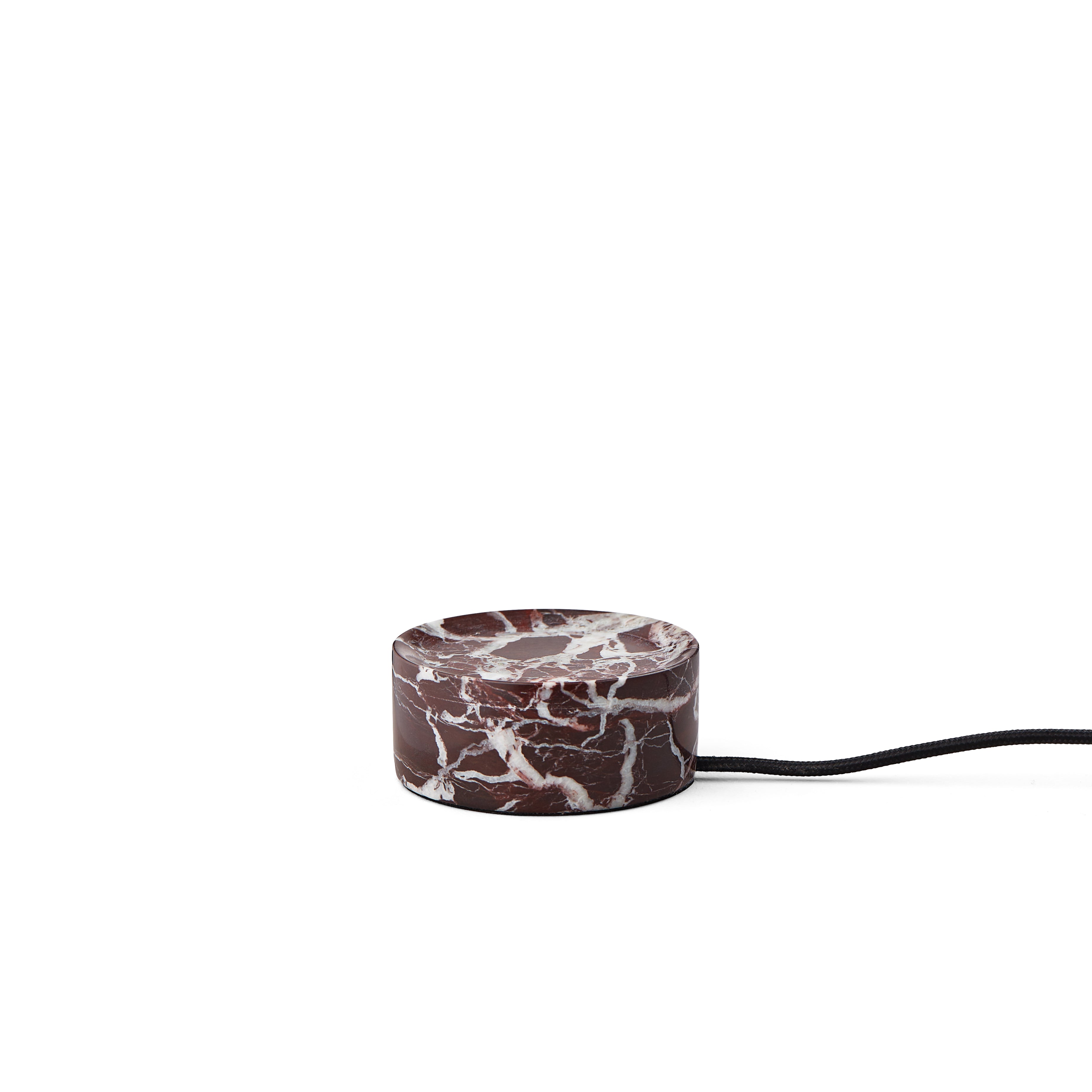 Portable lamp TRIP burgundy marble with milky white glass