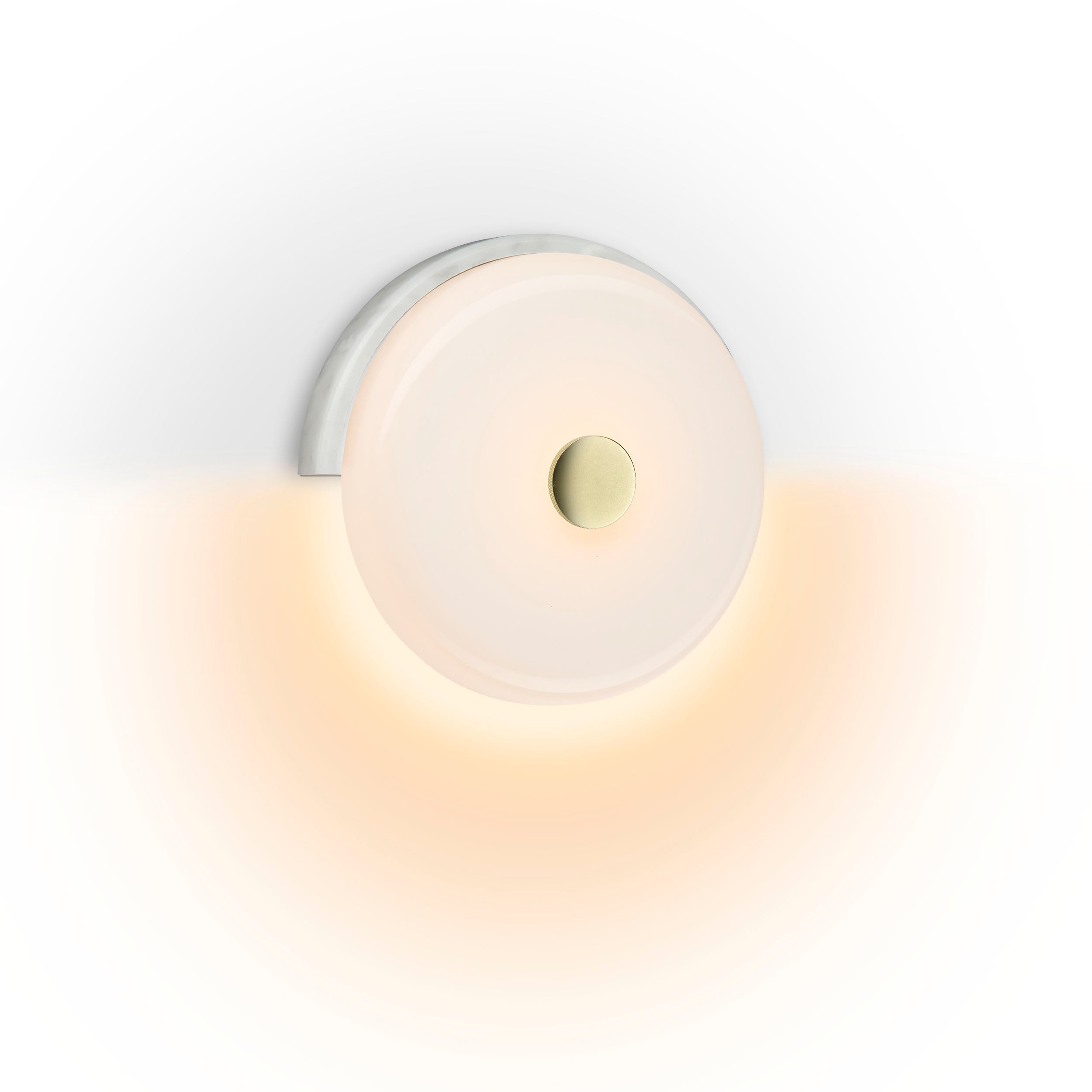 Wandleuchte TRIP weißer Marmor mit milchweißem Glas