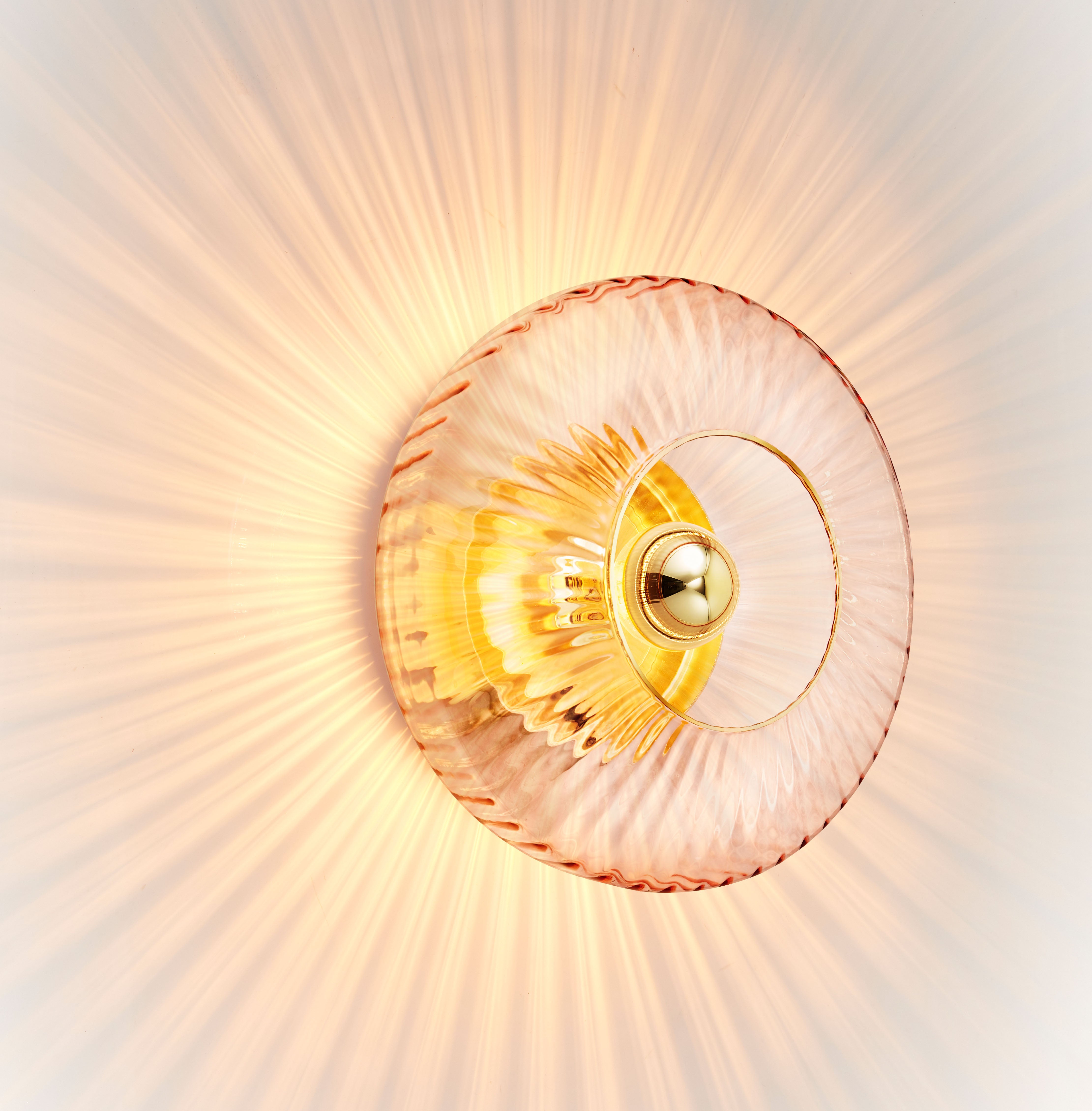 Wandleuchte NEW WAVE OPTIC rosa Glas