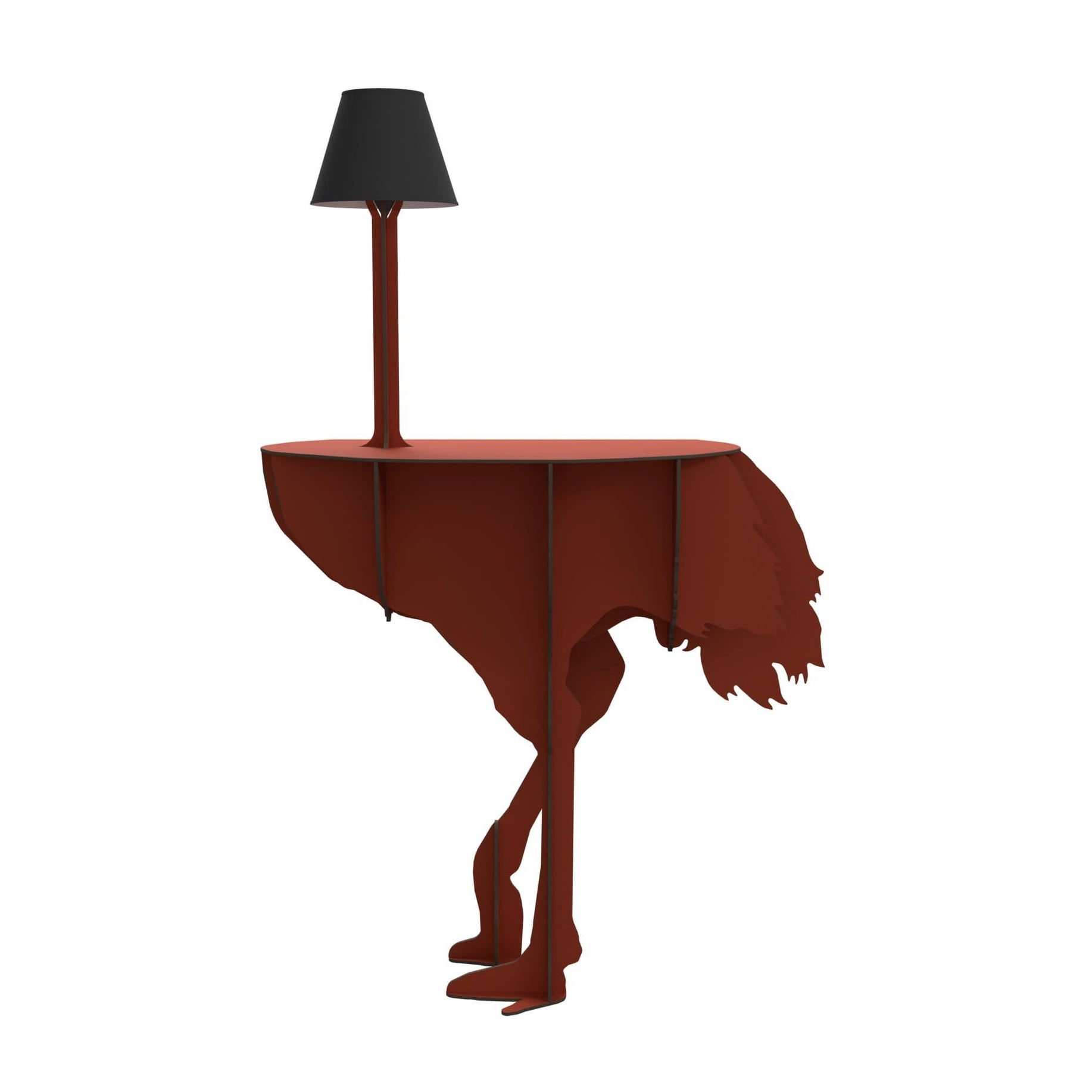 Consola met lamp DIVA LUCIA, baksteenrood