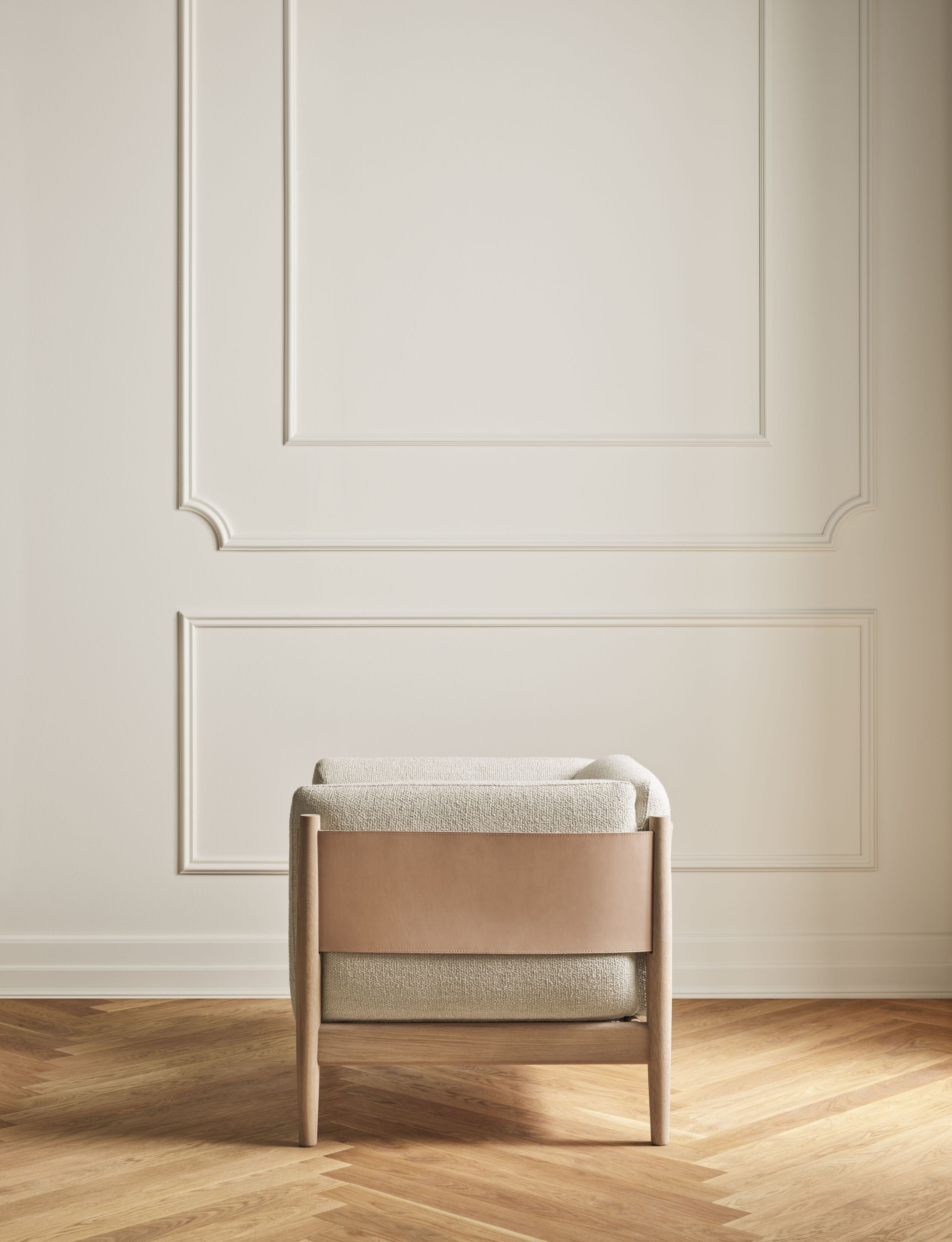 Tauch -Sessel natürliches Leder mit einer dunklen Basis