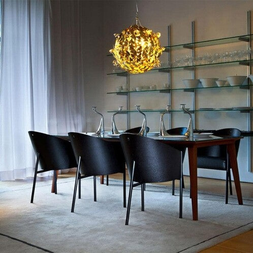 Kosten Stuhl schwarzer Eichenfurnier mit schwarzem Leder