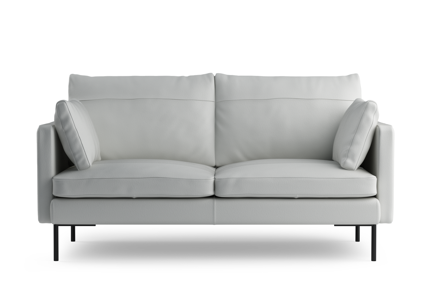 DUNE Leather Sofa for 2 with Black Base