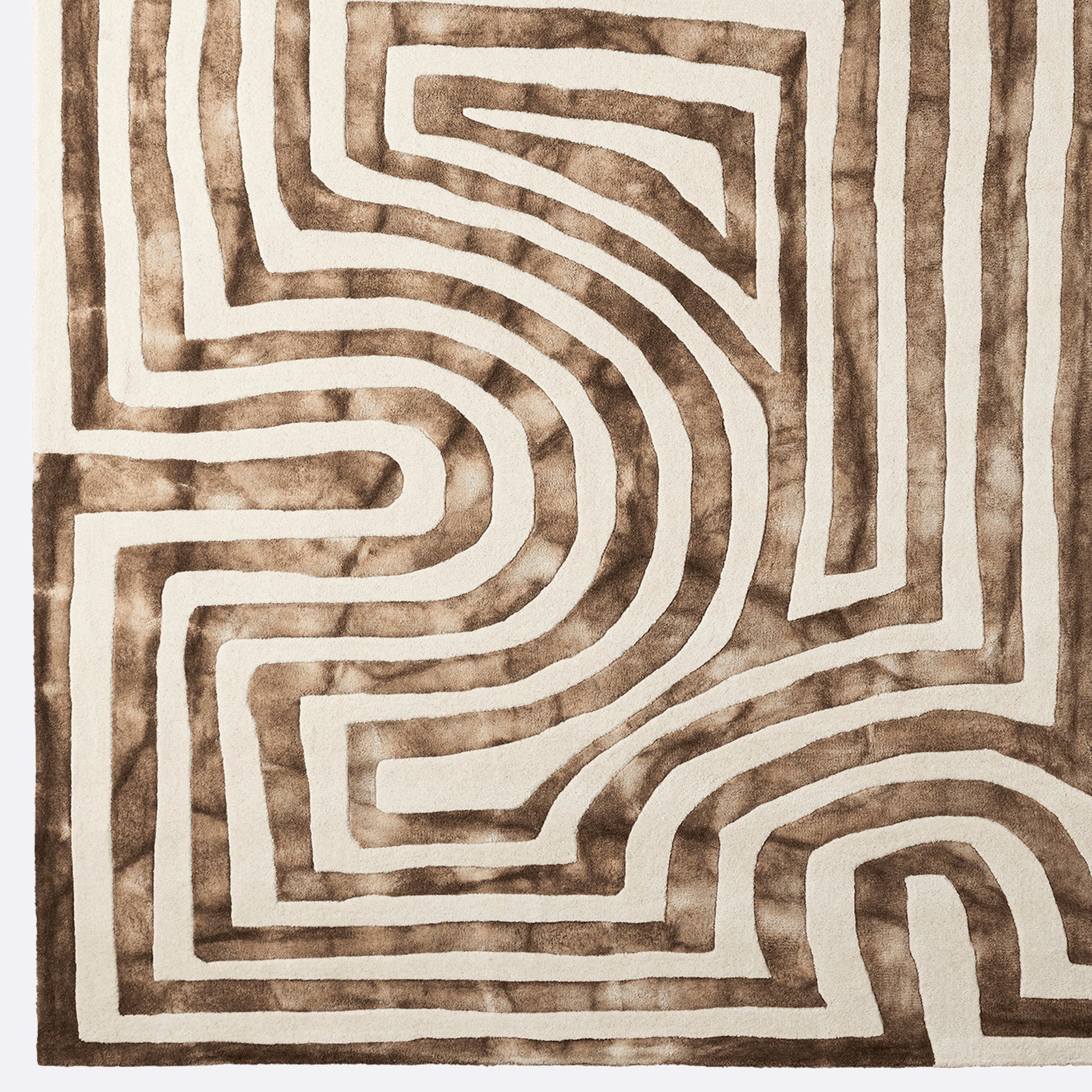 Psychedelic Labyrinth Rug Beige
