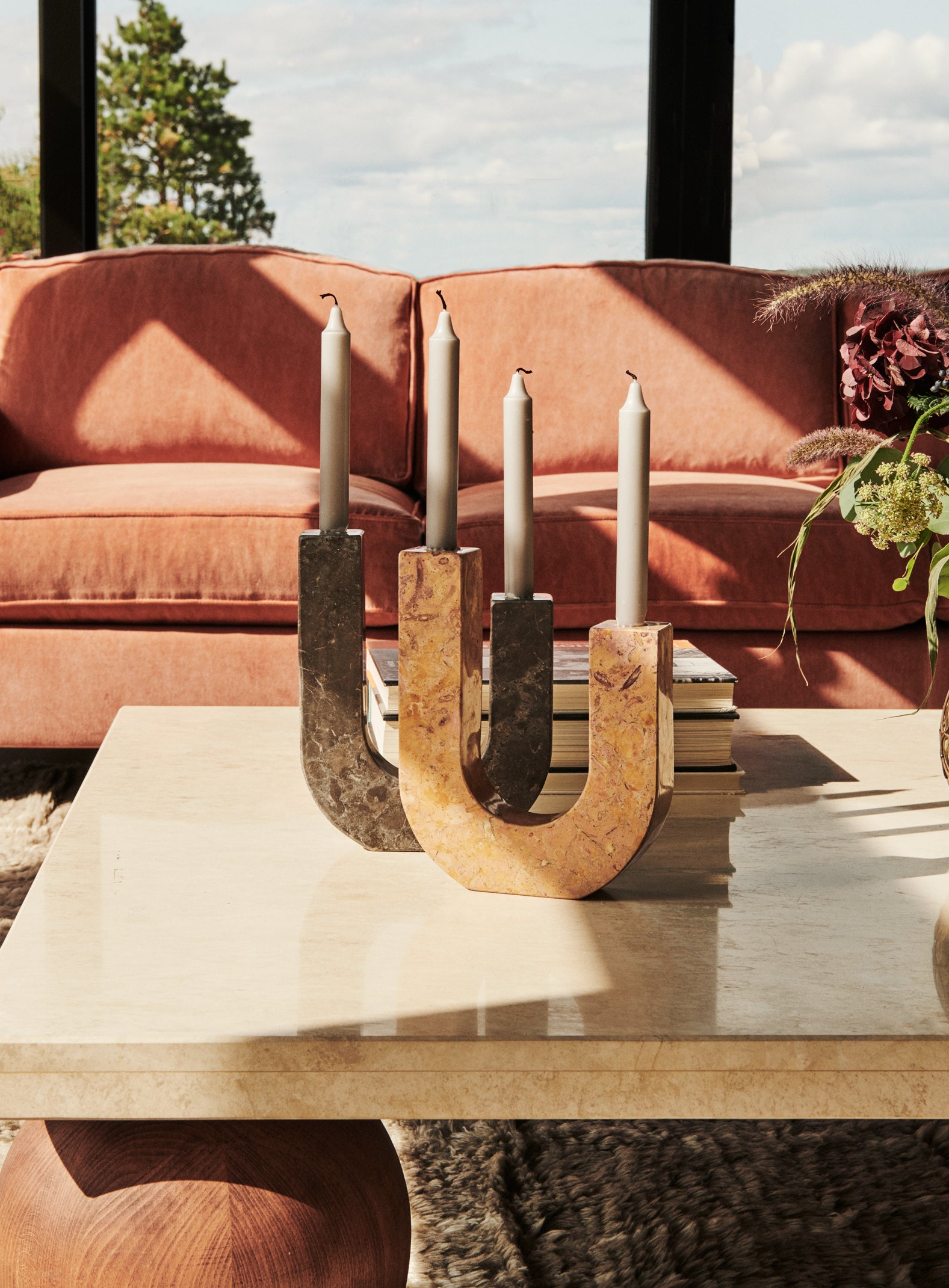 Kerzenhalter ARCO grauer Marmor