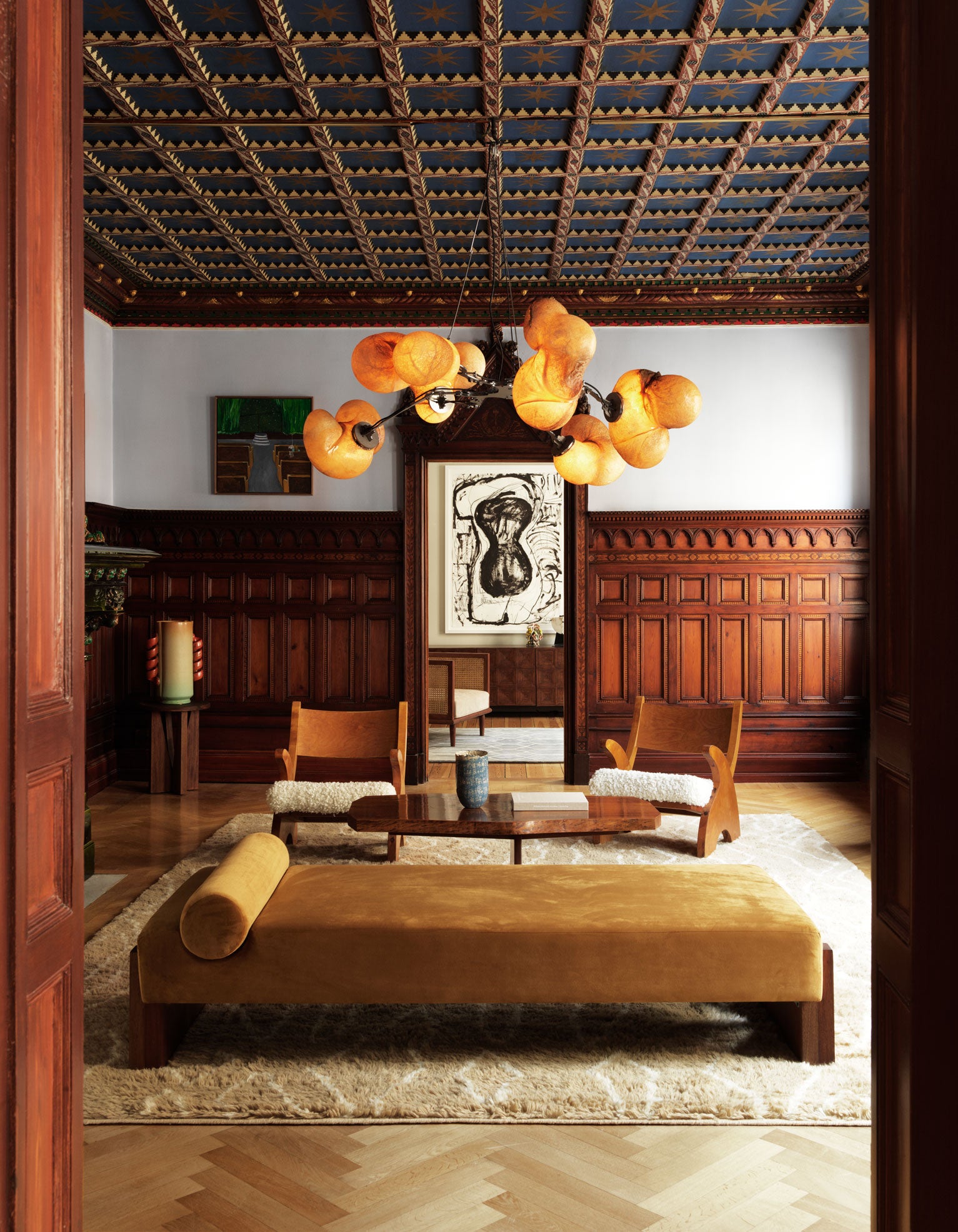 Liege V aus senfgelbem Samt