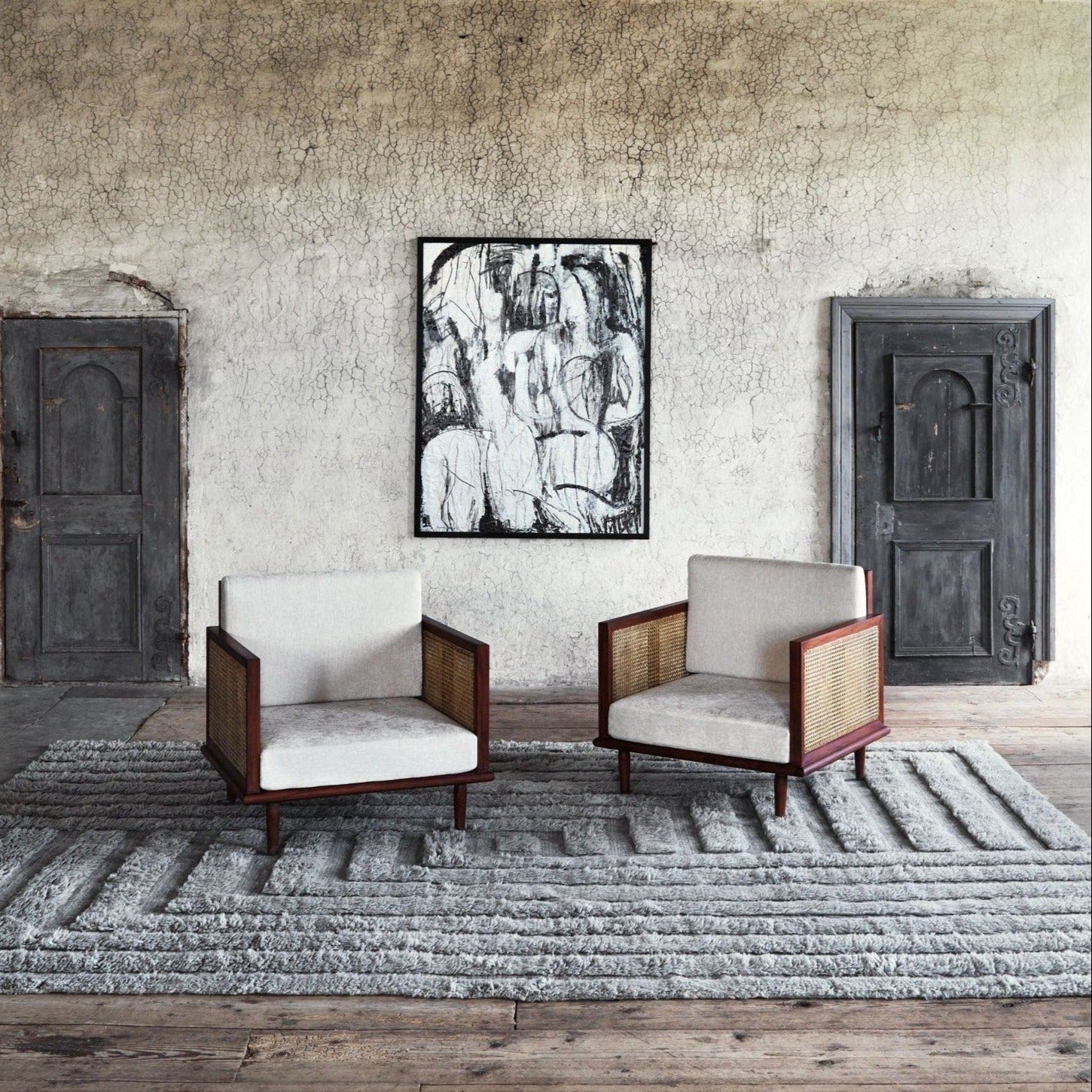 Teppich SHAGGY LABYRINTH beige mit langem Flor