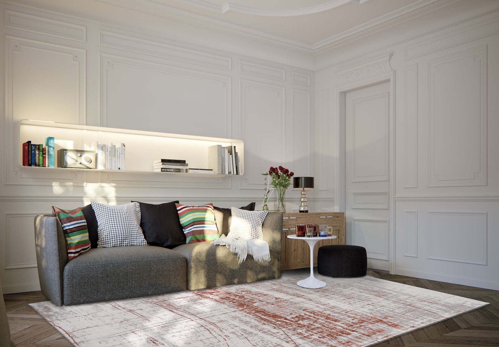 Vloerkleed GRIFF COPPERFIELD bruin-wit