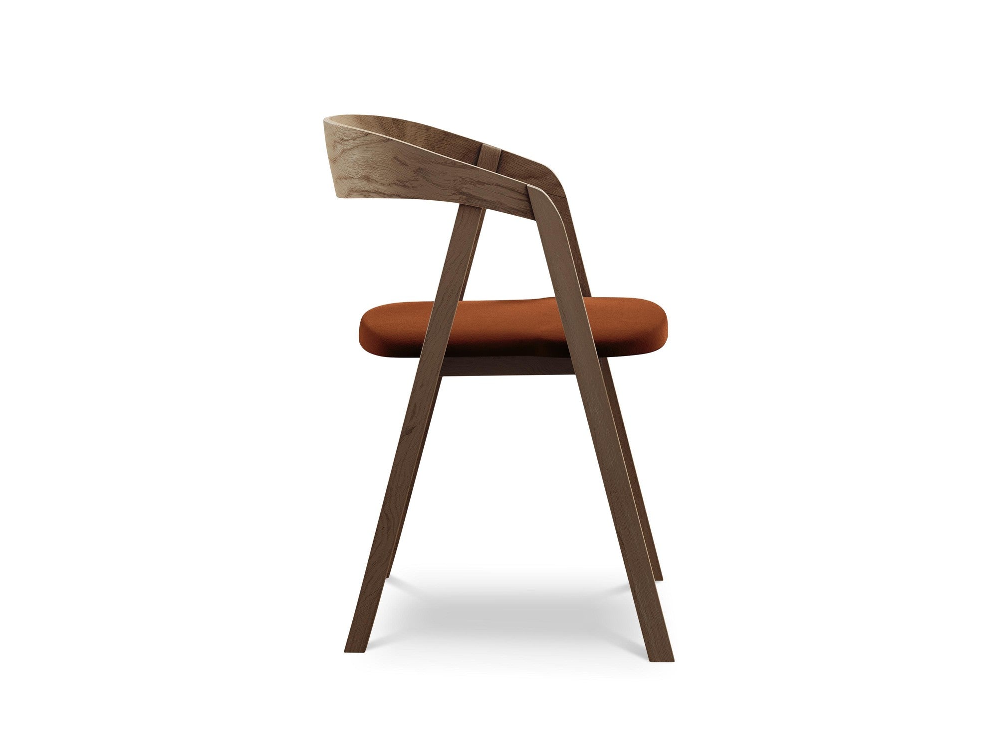 Velvet Chair ERIKA Terracotta with Beech Base