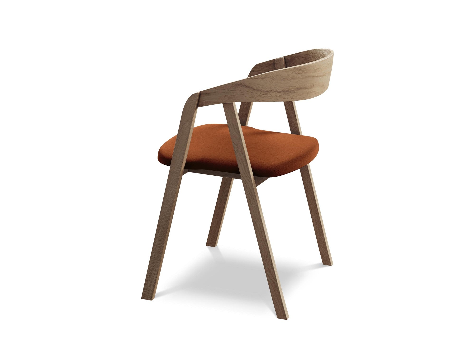 Velvet Chair ERIKA Terracotta with Beech Base