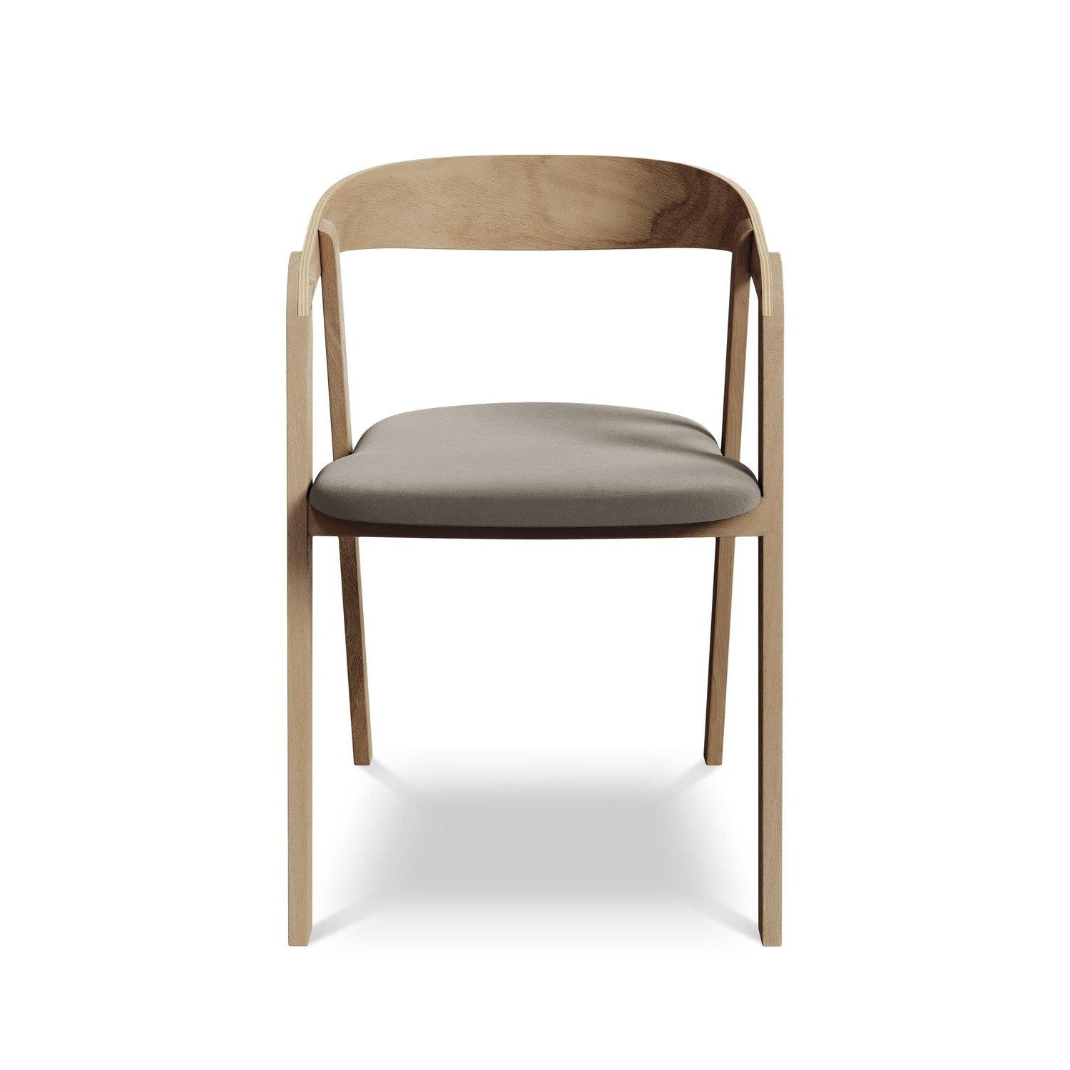 Velours stoel ERIKA taupe met beukenhouten basis