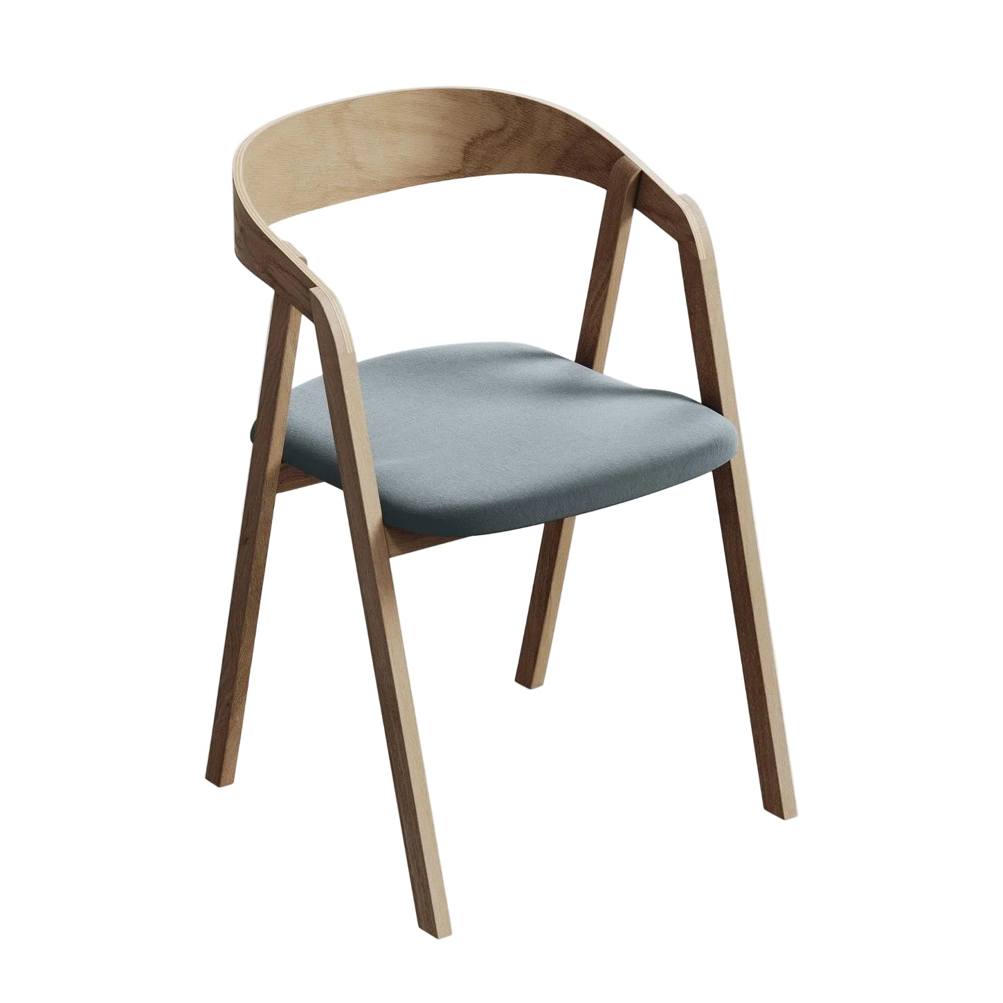 Velvet Chair ERIKA Light Blue with Beech Base